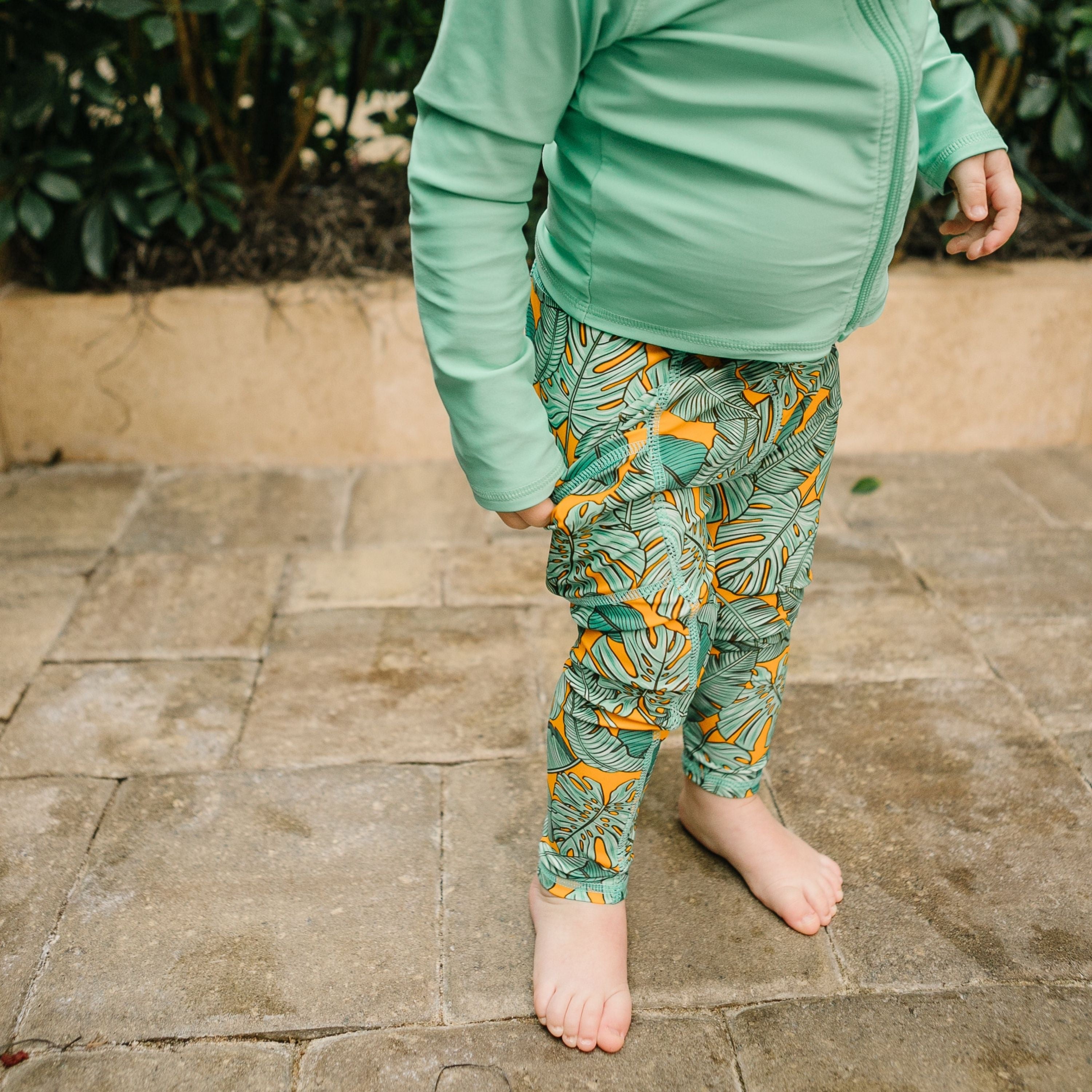 Kids Swim Pants | "The Tropics"-SwimZip UPF 50+ Sun Protective Swimwear & UV Zipper Rash Guards-pos3