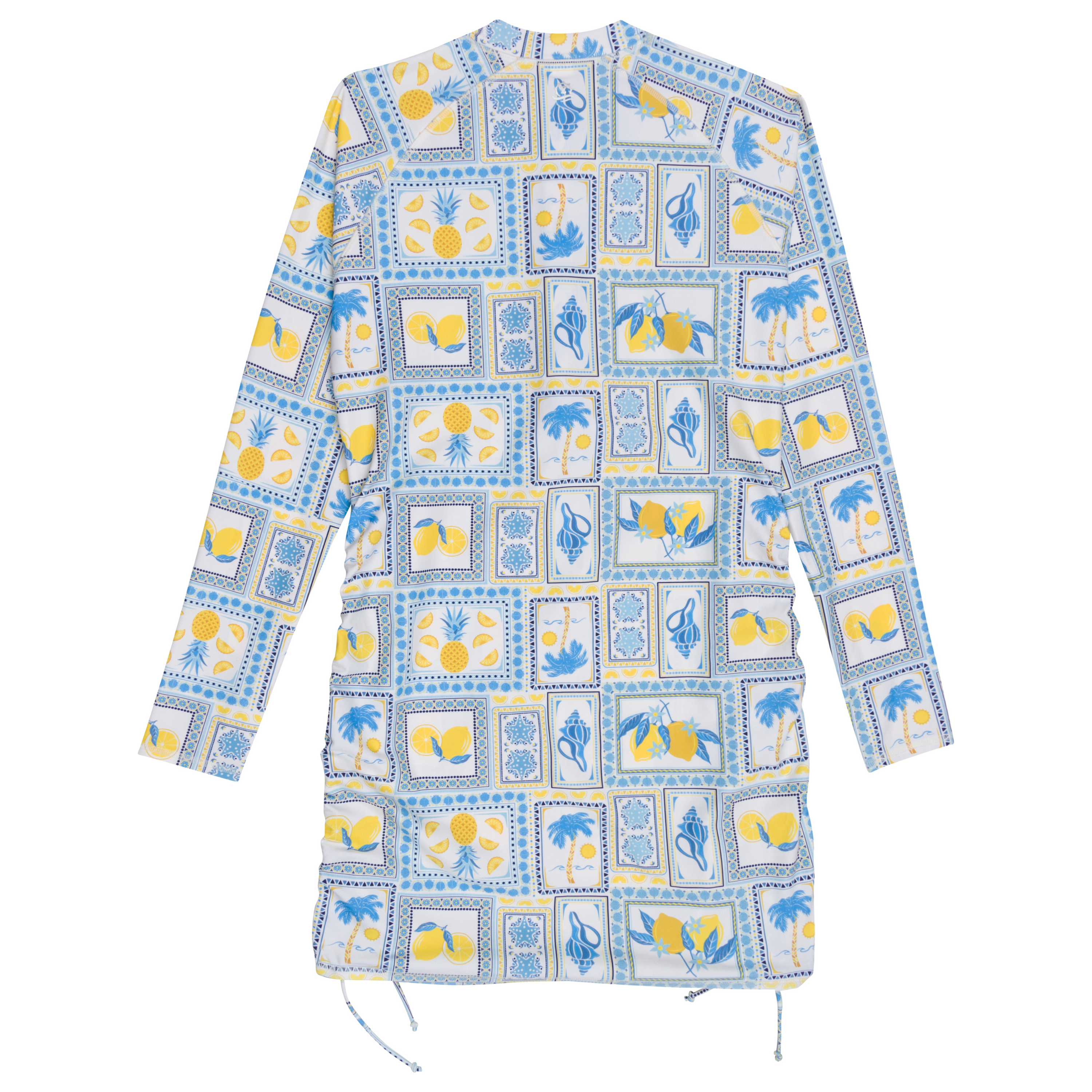 Women's Half Zip Swim Dress Cover Up | "Mediterranean Lemons"-SwimZip UPF 50+ Sun Protective Swimwear & UV Zipper Rash Guards-pos9