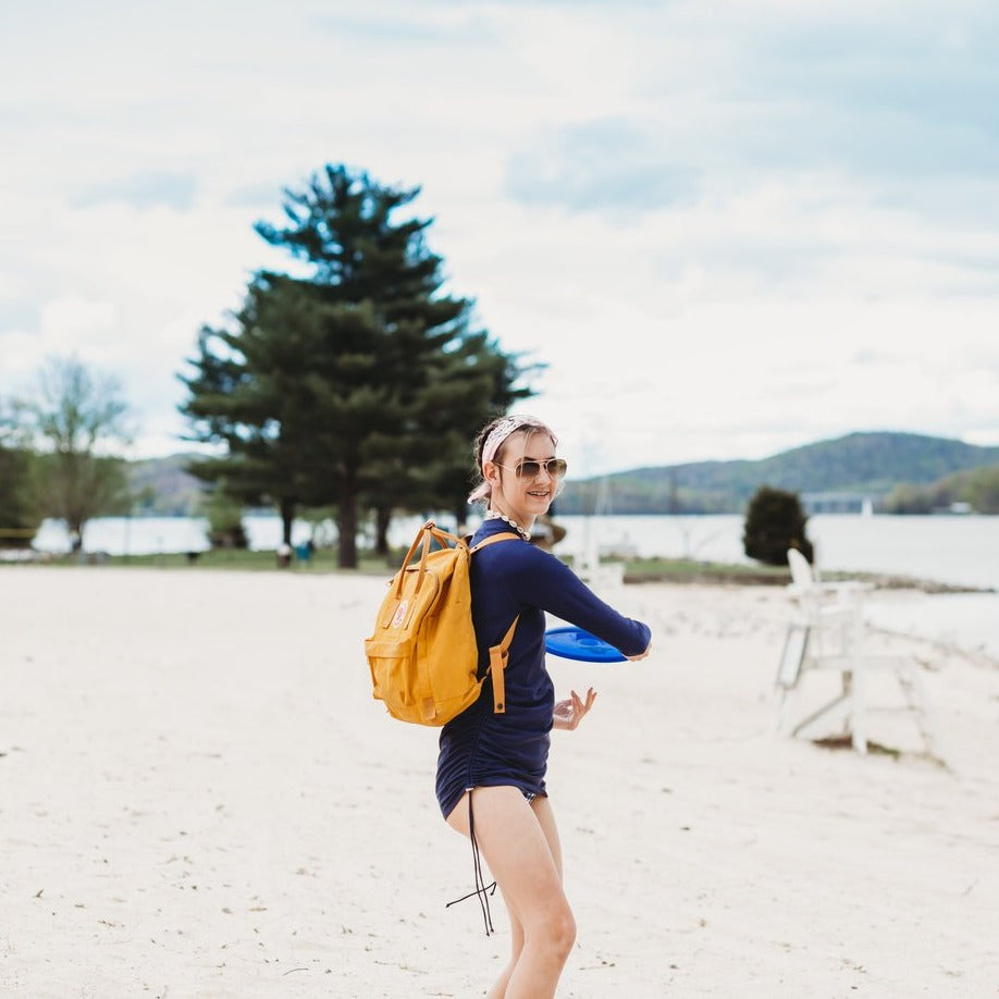 Women's Half Zip Swim Dress Cover Up | "Navy"-SwimZip UPF 50+ Sun Protective Swimwear & UV Zipper Rash Guards-pos5