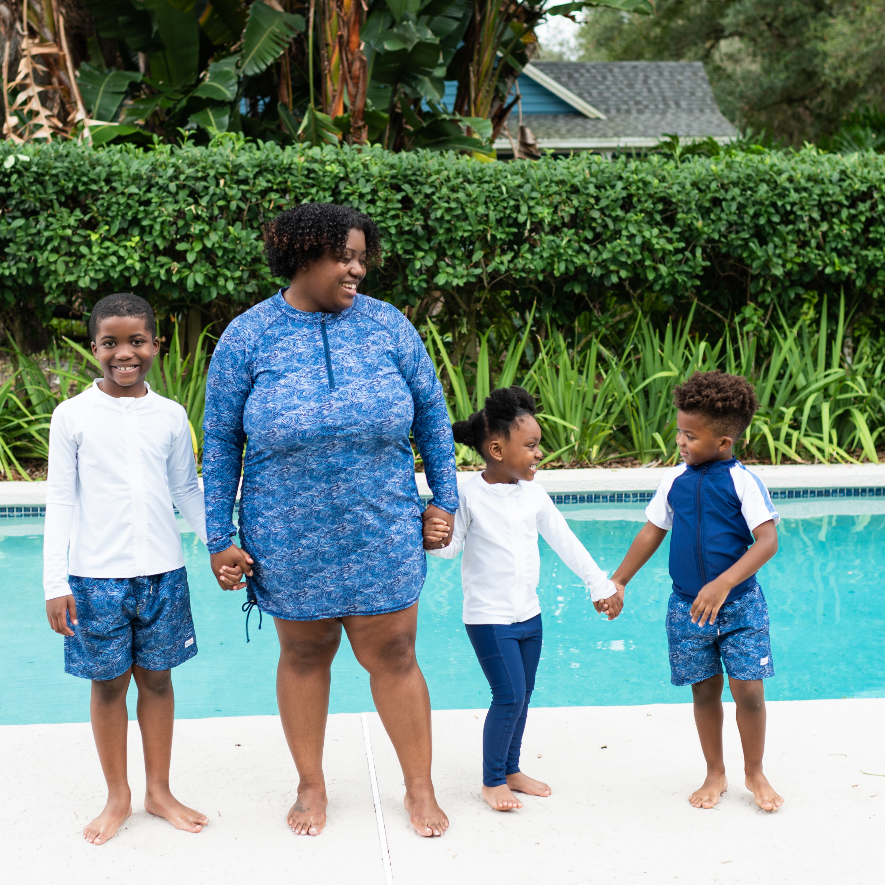 Women's Half Zip Swim Dress Cover Up | "Ocean Breeze"-SwimZip UPF 50+ Sun Protective Swimwear & UV Zipper Rash Guards-pos4