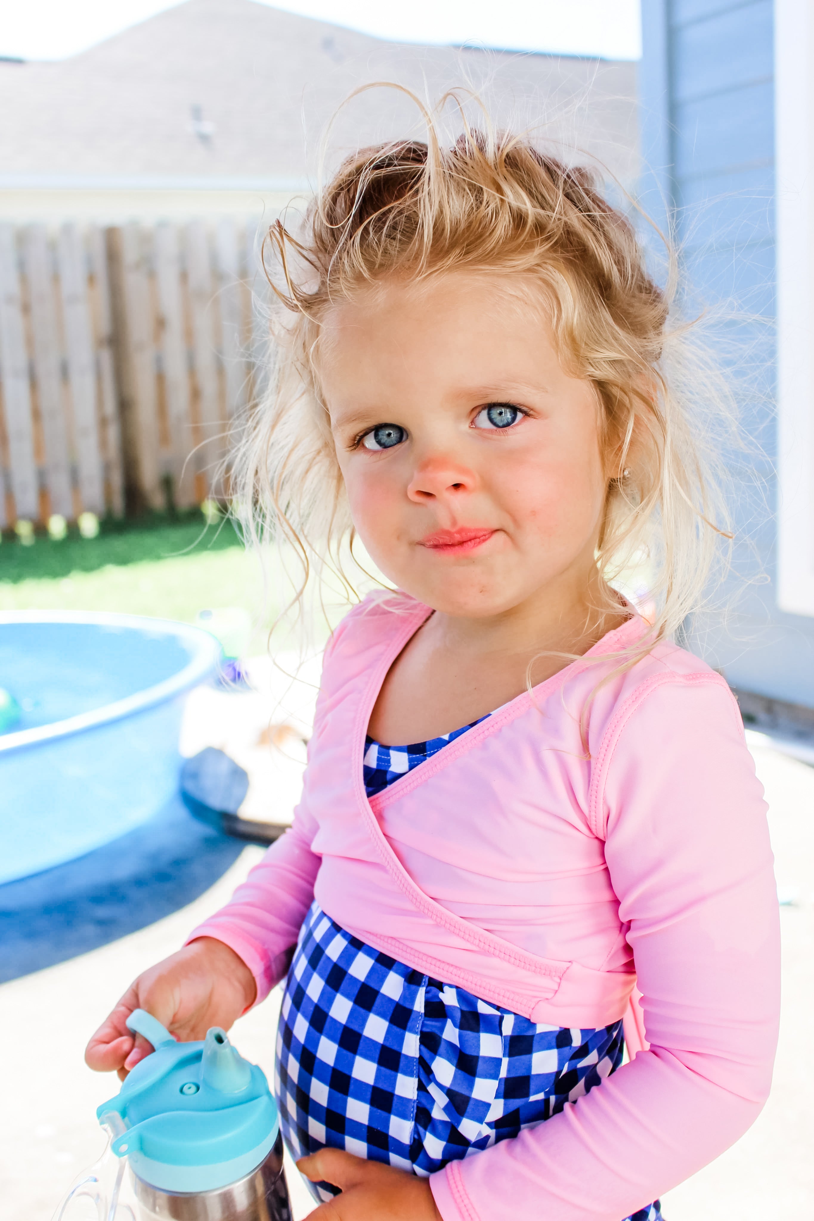 Girls Long Sleeve Swim Wrap Top - "Orchid Pink"-SwimZip UPF 50+ Sun Protective Swimwear & UV Zipper Rash Guards-pos5