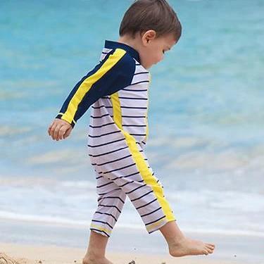 Sunsuit - Long Sleeve Romper Swimsuit | "Hampton’s Getaway"-SwimZip UPF 50+ Sun Protective Swimwear & UV Zipper Rash Guards-pos7