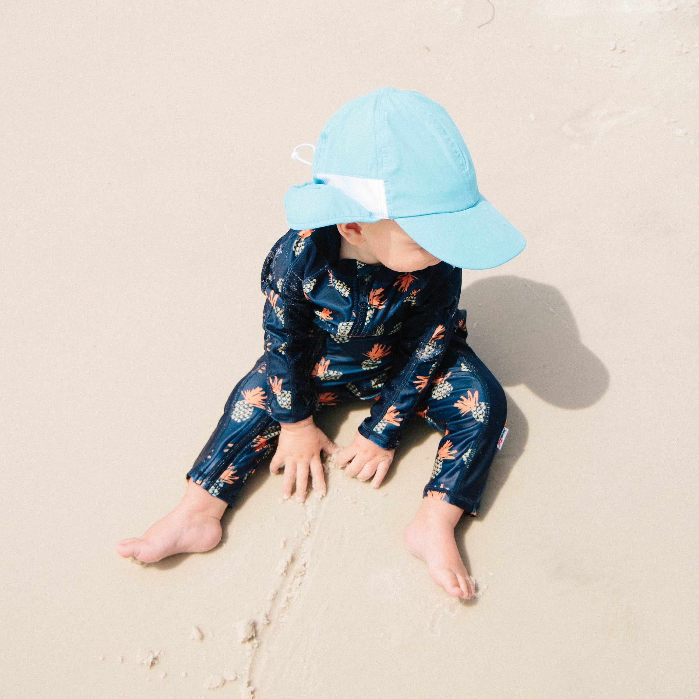 Kids Flap Hat | Aqua-SwimZip UPF 50+ Sun Protective Swimwear & UV Zipper Rash Guards-pos7