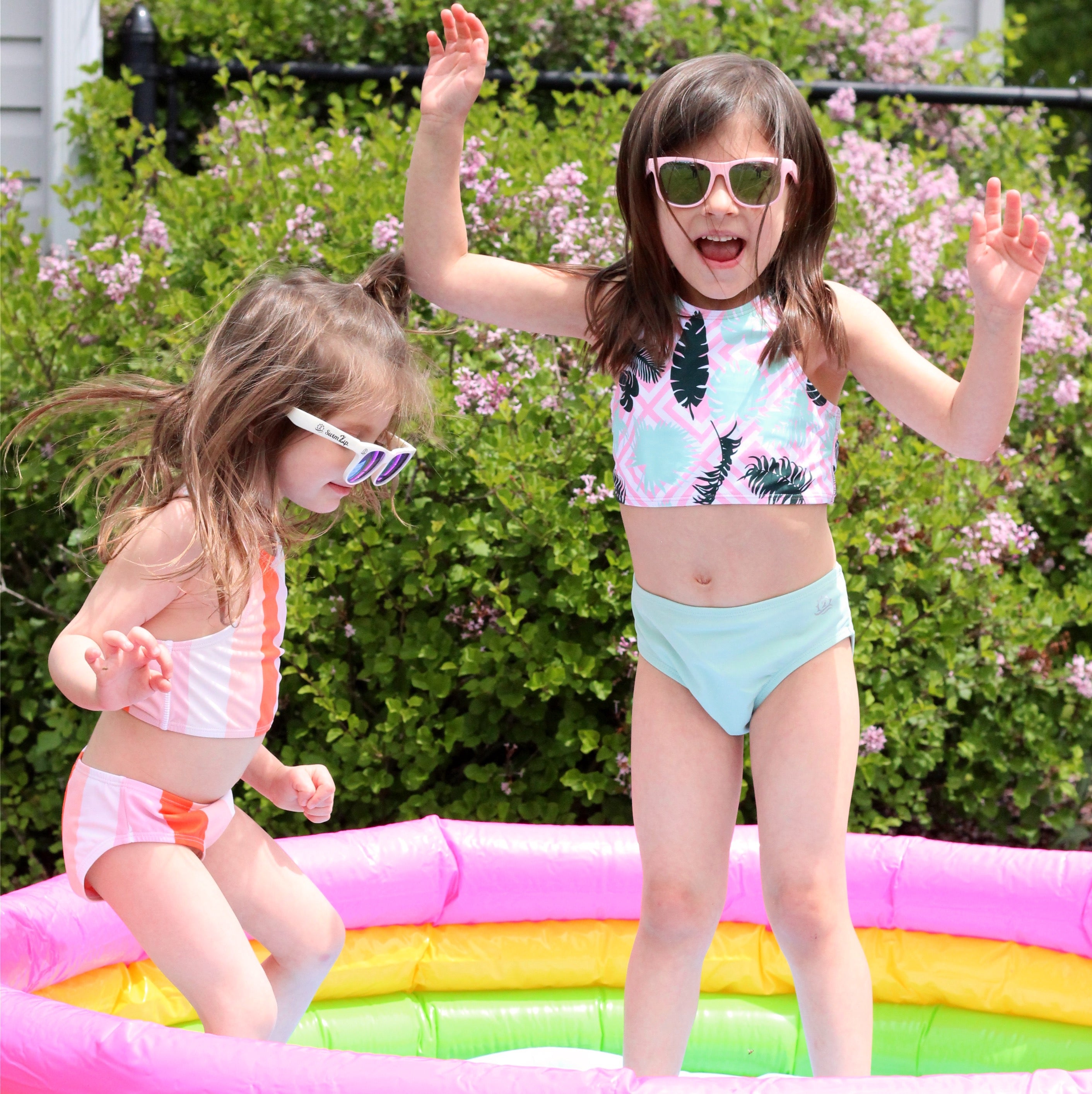 Kids Wayfarer Sunglasses - Pink-SwimZip UPF 50+ Sun Protective Swimwear & UV Zipper Rash Guards-pos6