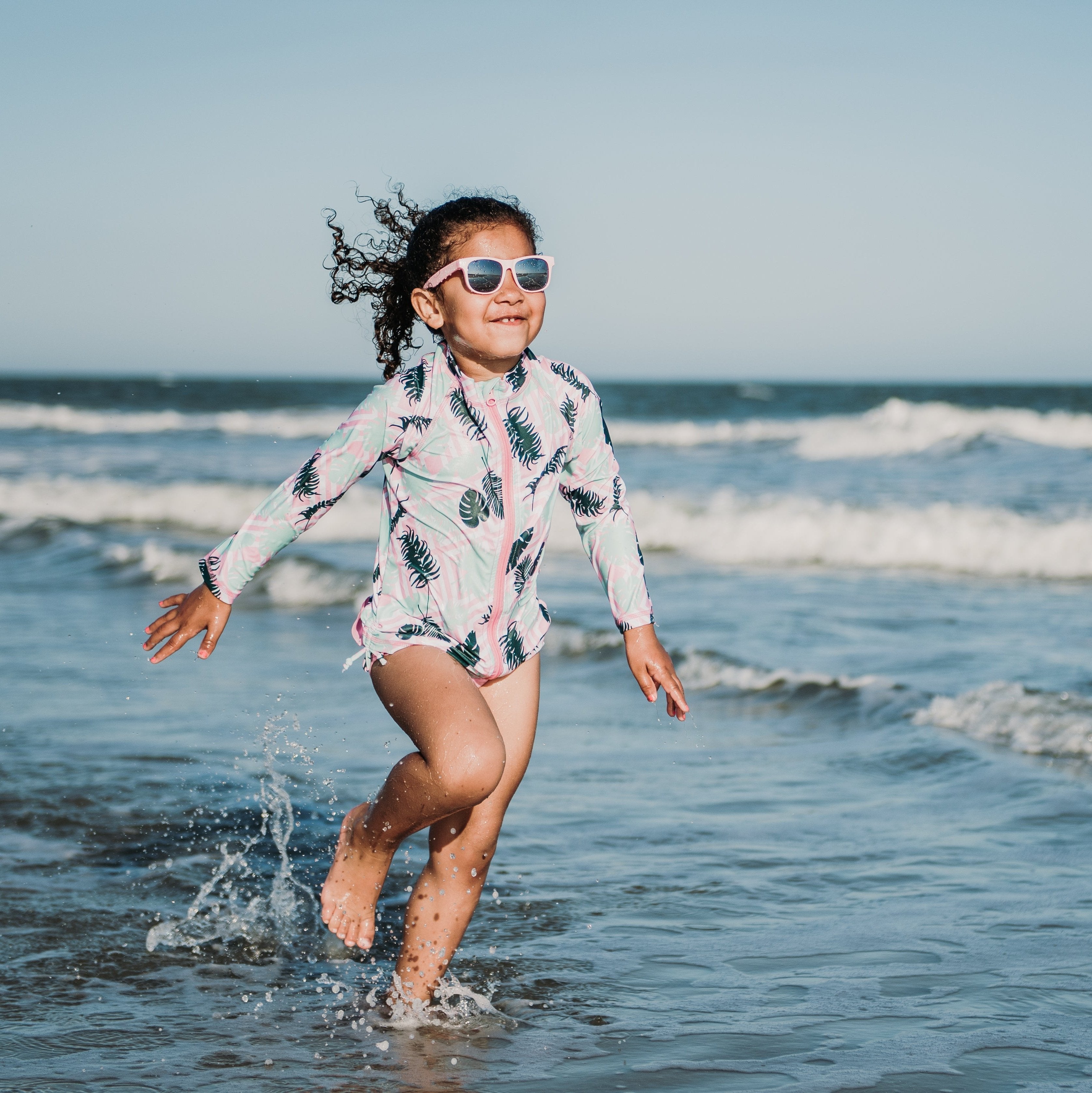 Kids Wayfarer Sunglasses - Pink-SwimZip UPF 50+ Sun Protective Swimwear & UV Zipper Rash Guards-pos11