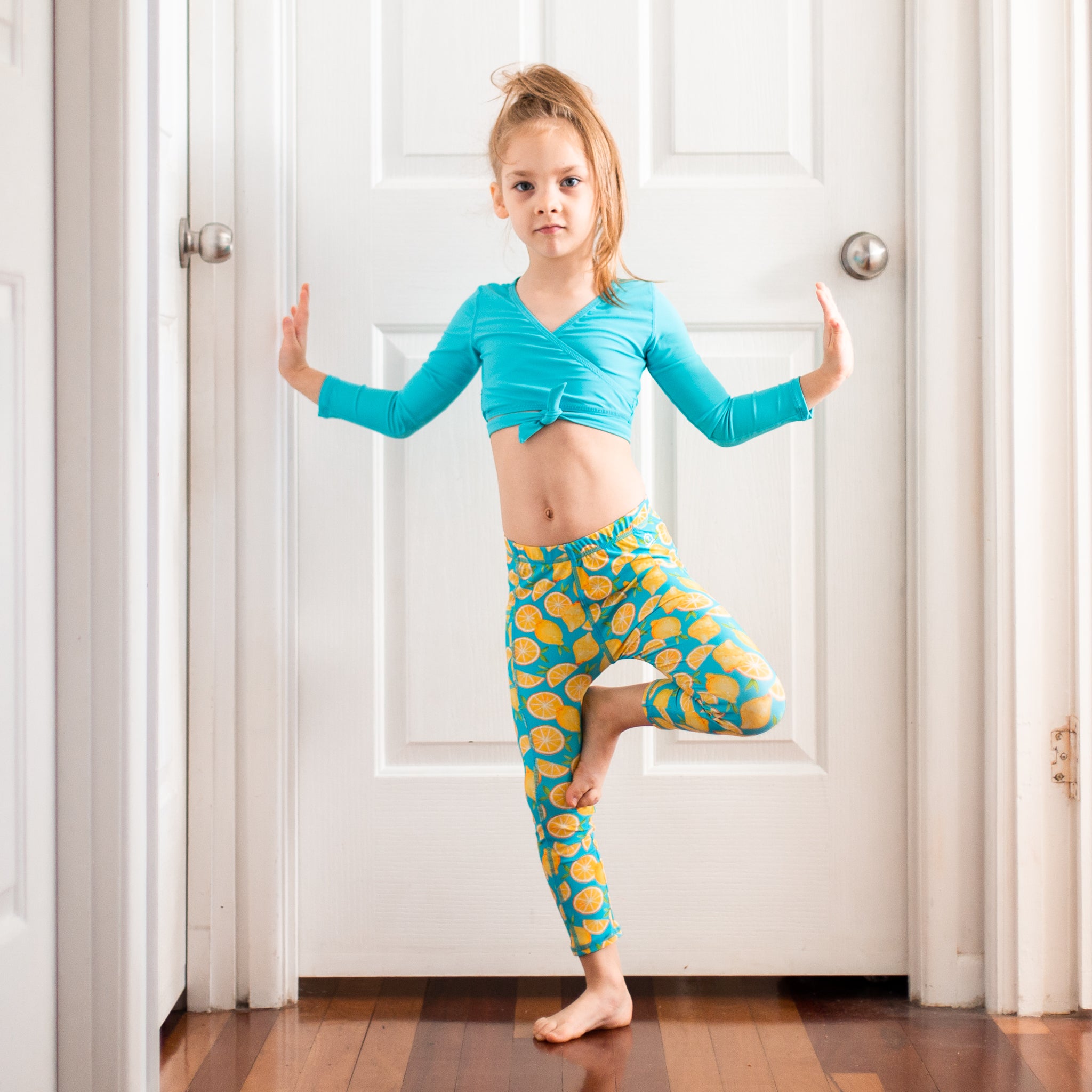 Kids Swim Pants | "Lemons"-SwimZip UPF 50+ Sun Protective Swimwear & UV Zipper Rash Guards-pos5