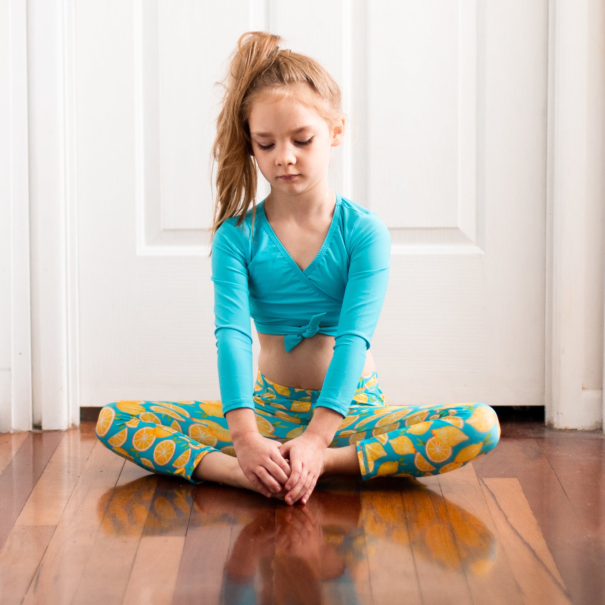 Kids Swim Pants | "Lemons"-SwimZip UPF 50+ Sun Protective Swimwear & UV Zipper Rash Guards-pos9
