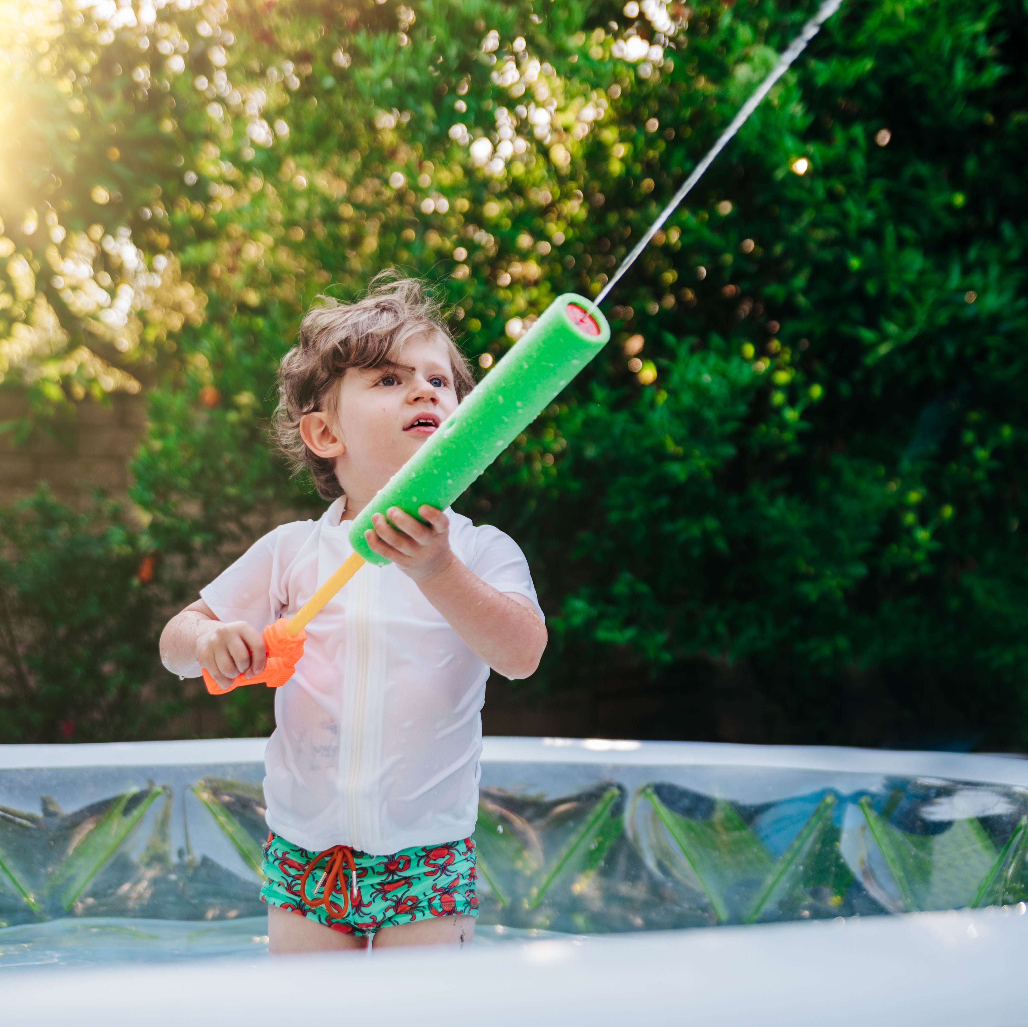 Kids Euro Swim Shorties | "Don't Be A Crab-SwimZip UPF 50+ Sun Protective Swimwear & UV Zipper Rash Guards-pos7