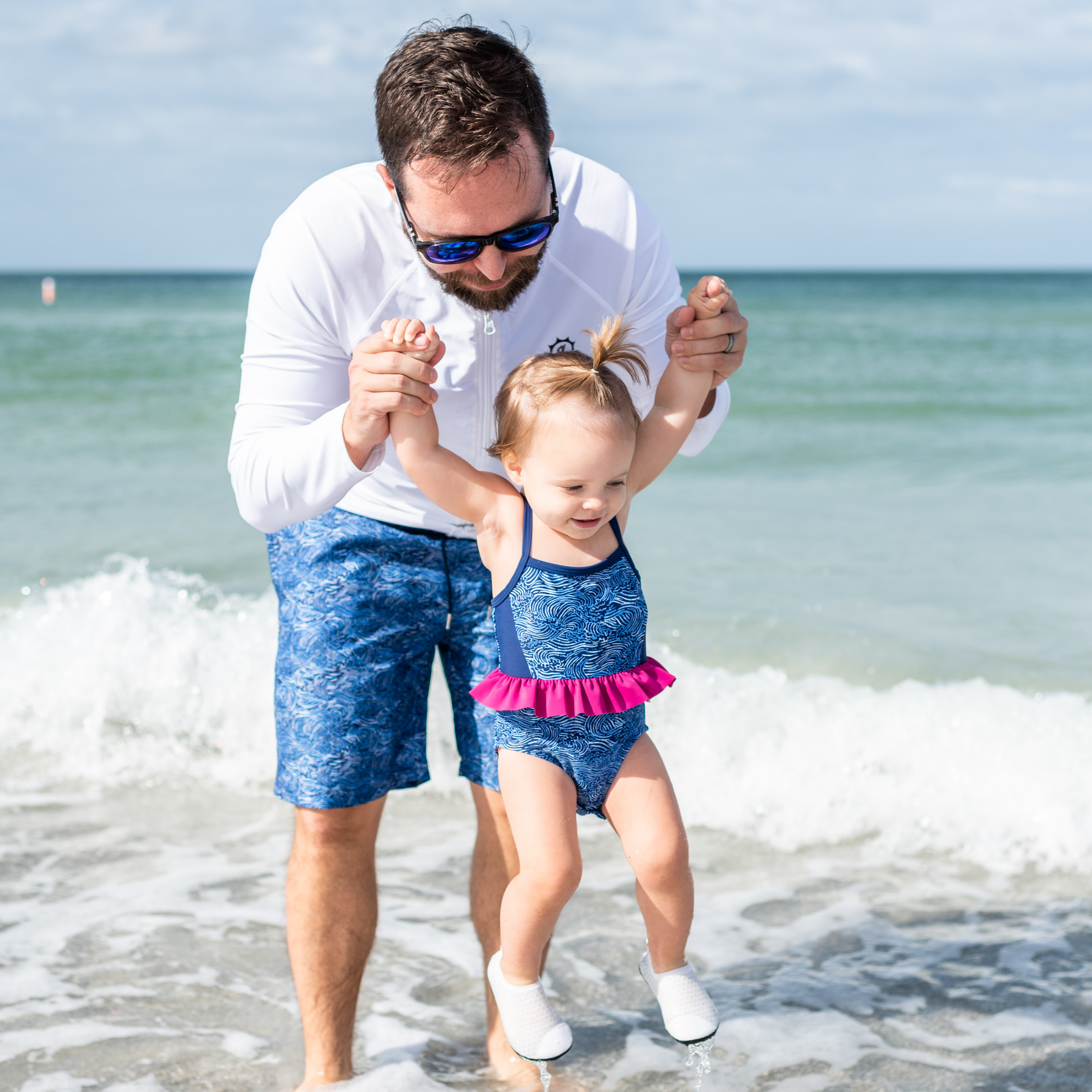 Men's Long Sleeve Rash Guard | "White”-SwimZip UPF 50+ Sun Protective Swimwear & UV Zipper Rash Guards-pos10