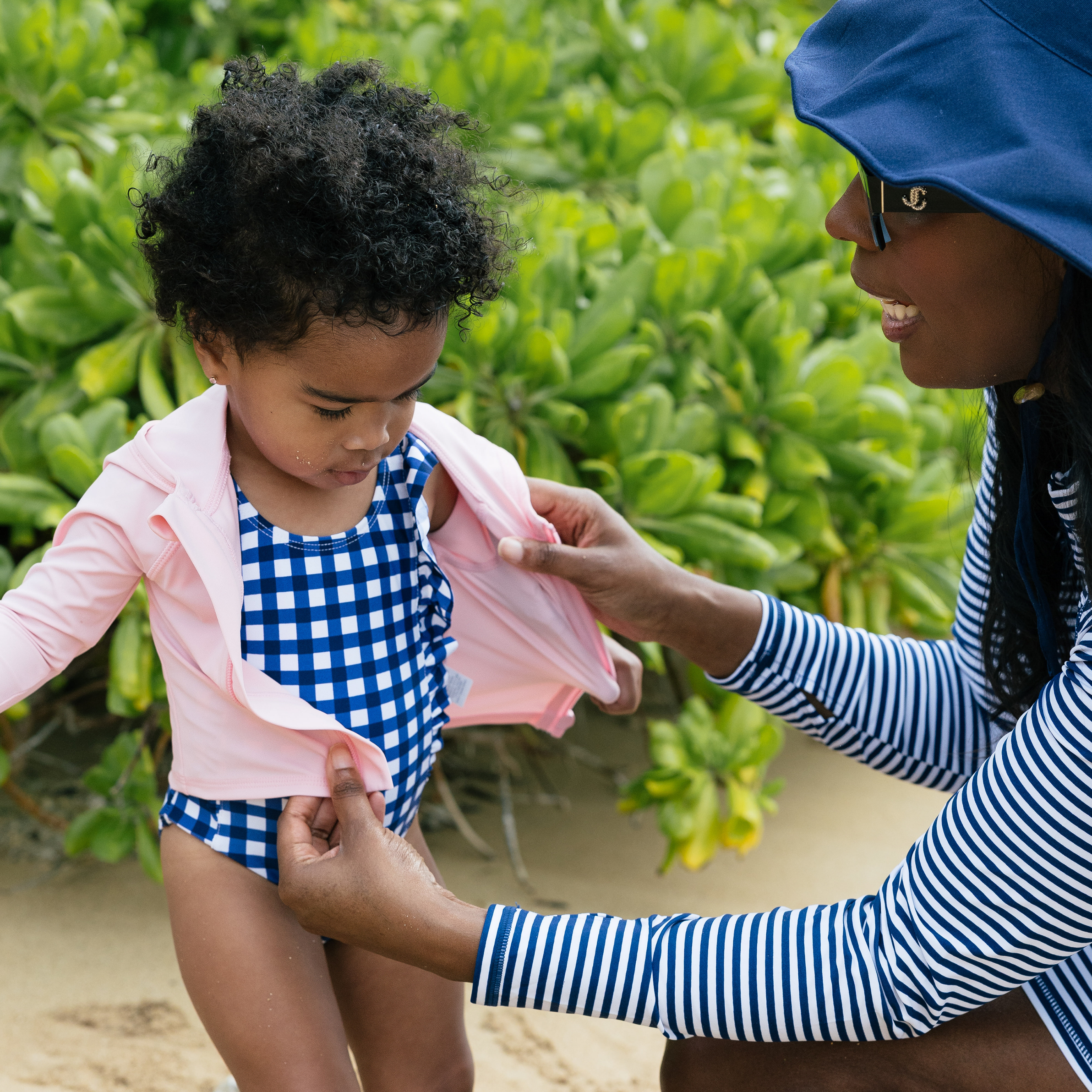 Kids Hooded Long Sleeve Zipper Rash Guard Swim Shirt | "Pink"-SwimZip UPF 50+ Sun Protective Swimwear & UV Zipper Rash Guards-pos2