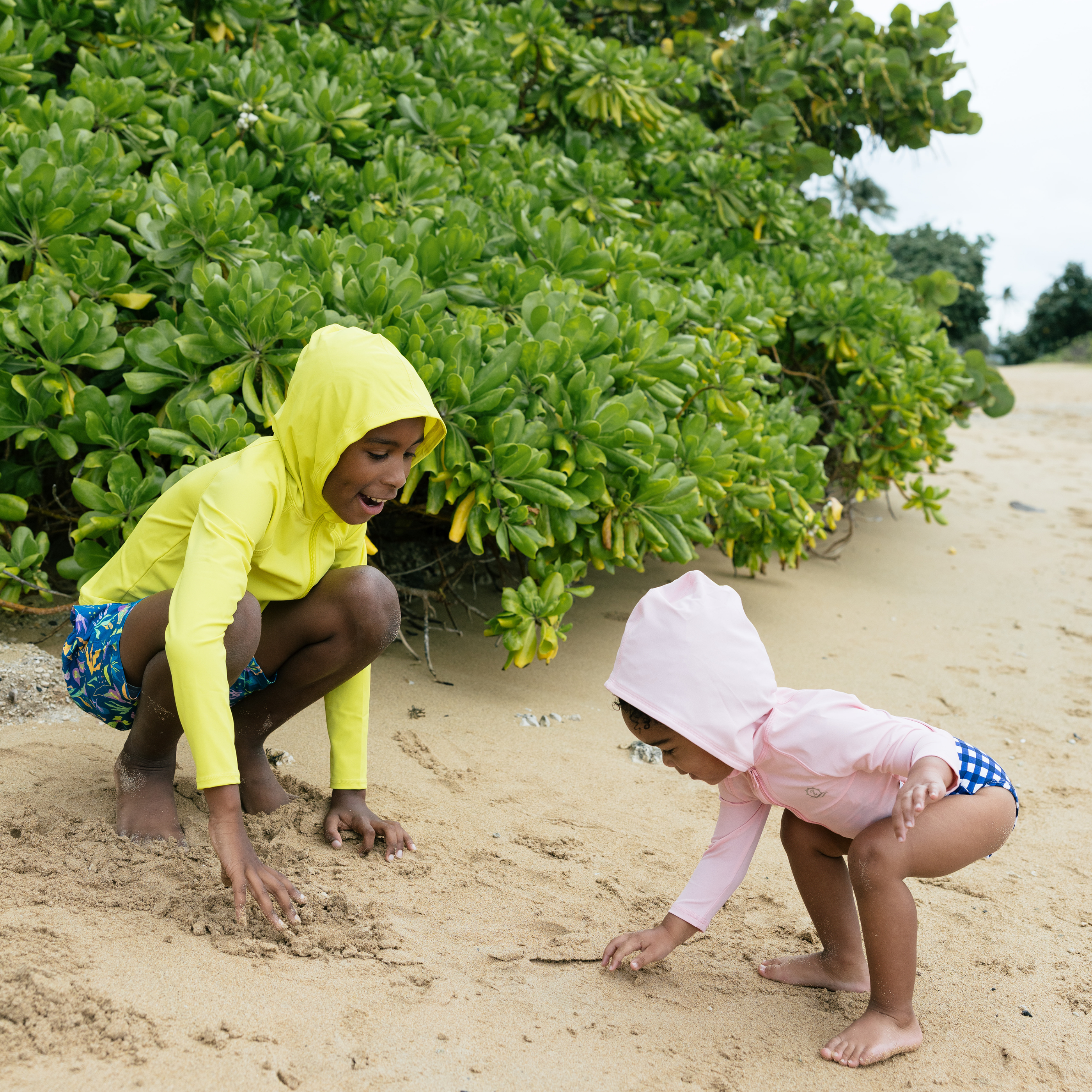 Kids Hooded Long Sleeve Zipper Rash Guard Swim Shirt | "Pink"-SwimZip UPF 50+ Sun Protective Swimwear & UV Zipper Rash Guards-pos6