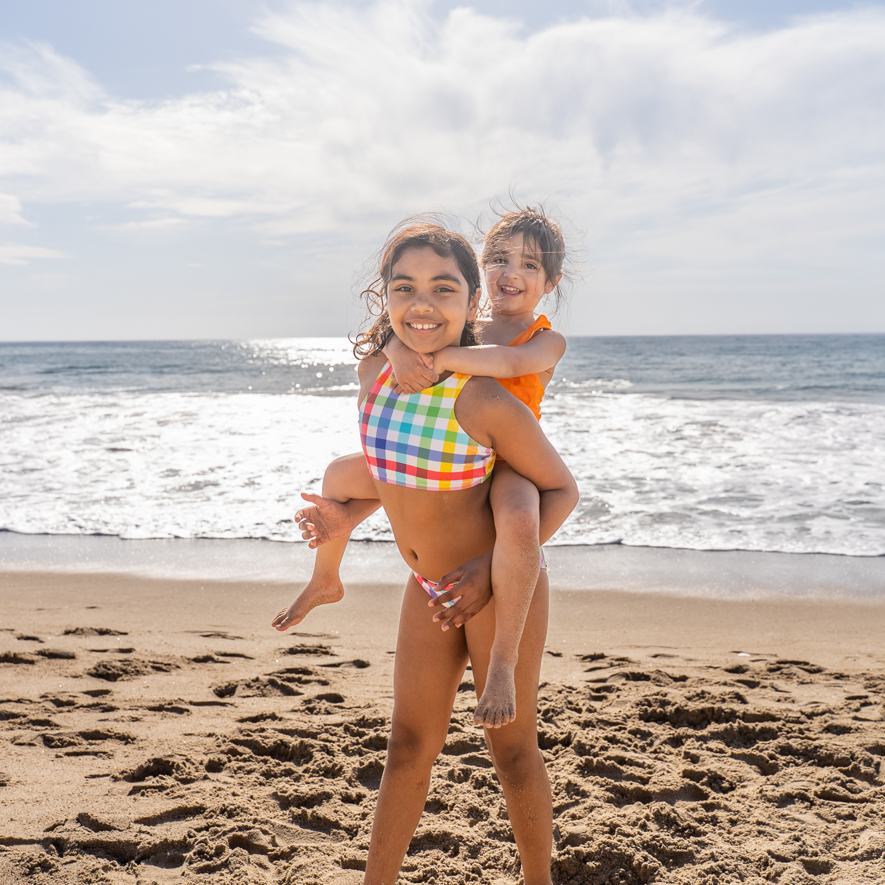Girls Halter Top Bikini Set (2 Piece) | "Picnic Party"-SwimZip UPF 50+ Sun Protective Swimwear & UV Zipper Rash Guards-pos10