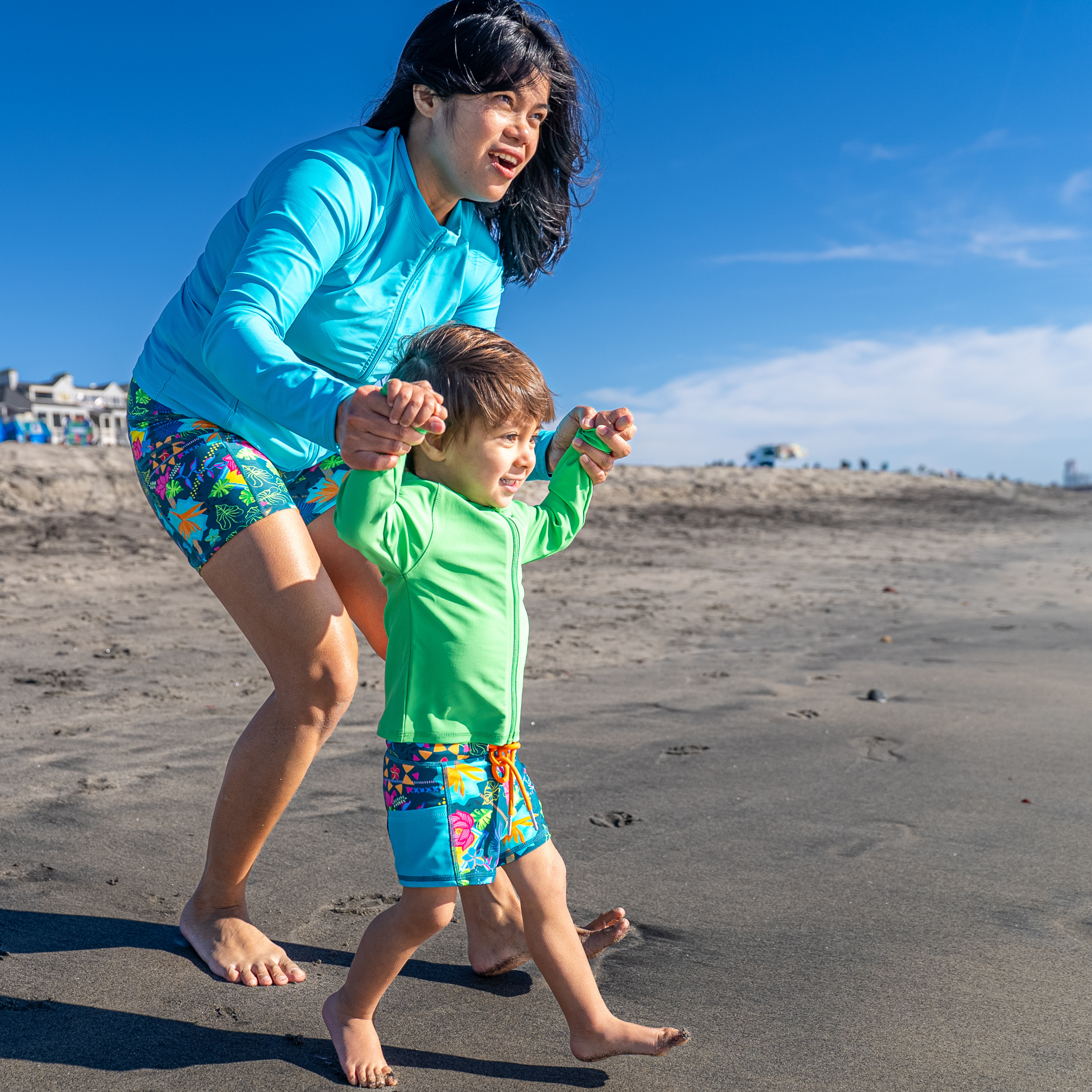 Kids Euro Swim Shorties | "Summer Max"-SwimZip UPF 50+ Sun Protective Swimwear & UV Zipper Rash Guards-pos6