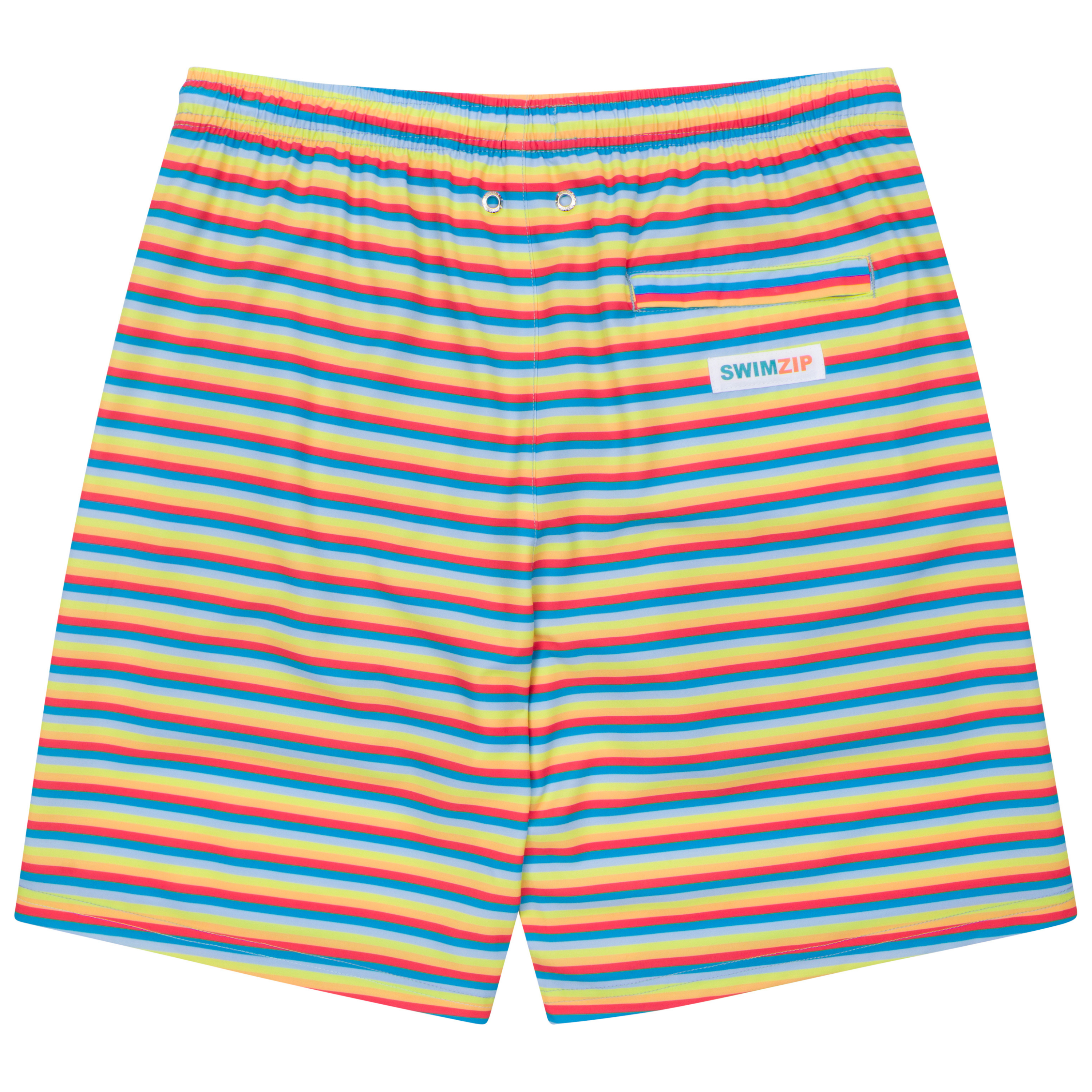 Men's 8" Swim Trunks Boxer Brief Liner | "Sunny Stripe"-SwimZip UPF 50+ Sun Protective Swimwear & UV Zipper Rash Guards-pos10