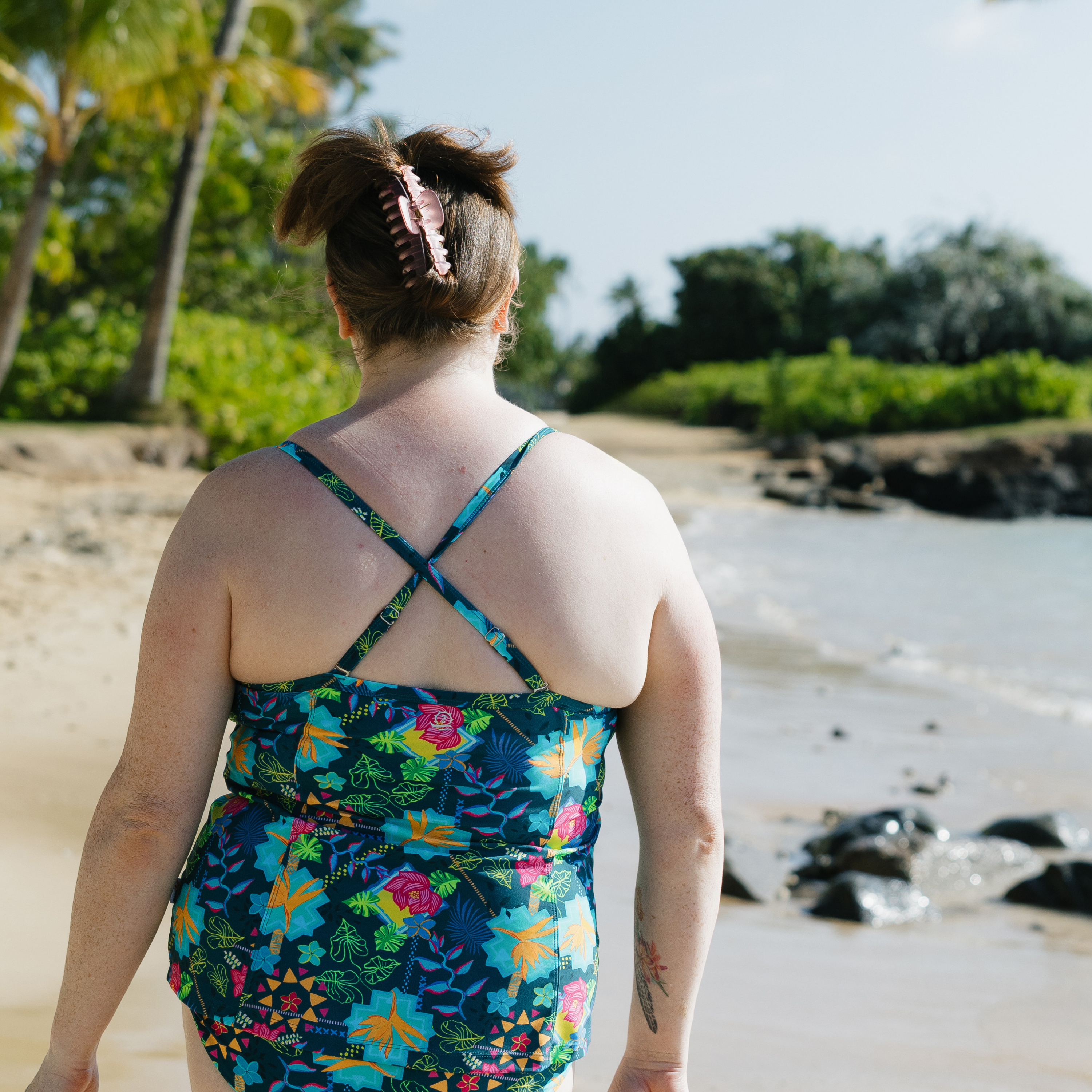 Women’s Strappy A-Line Tankini Top | “Summer Max"-SwimZip UPF 50+ Sun Protective Swimwear & UV Zipper Rash Guards-pos6