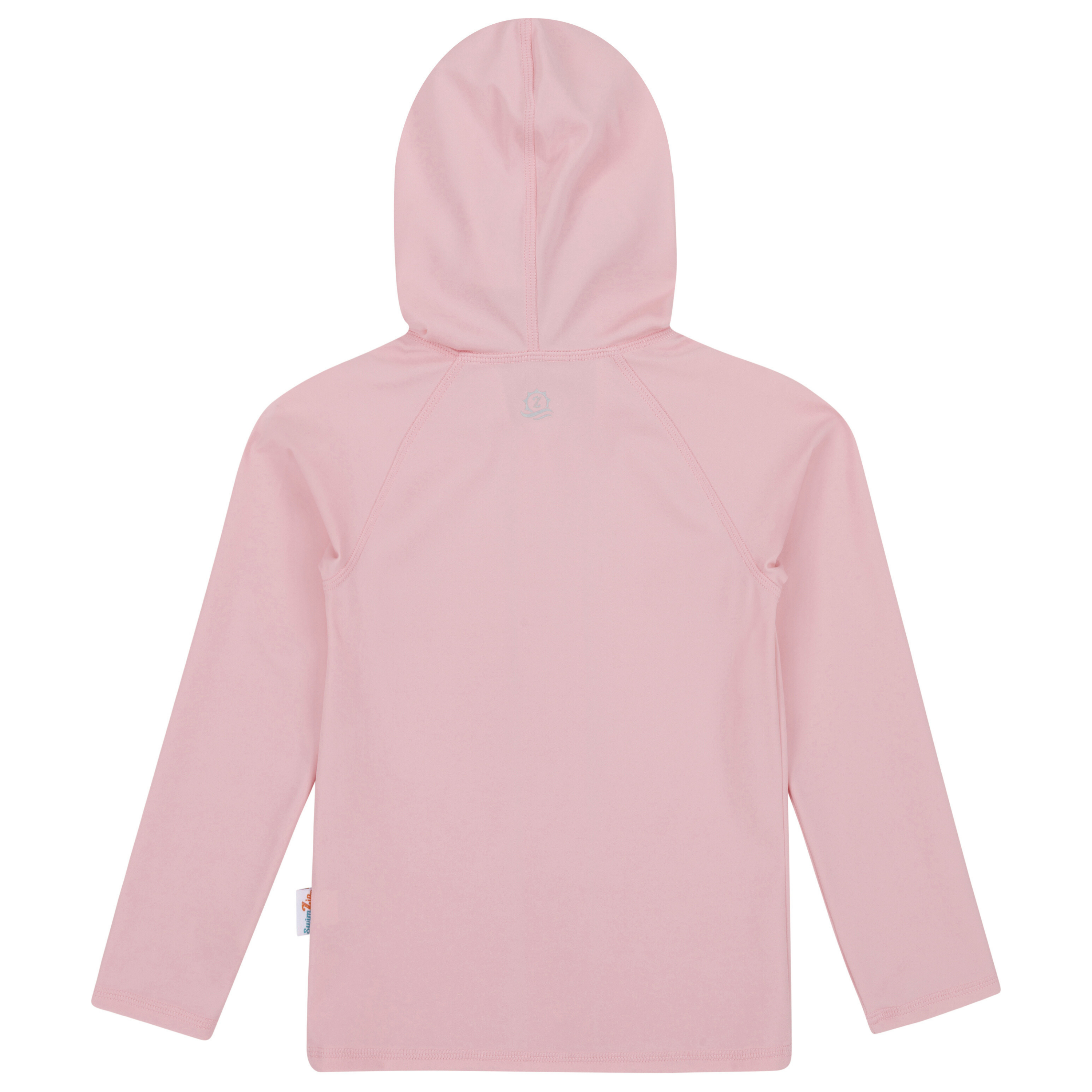 Kids Hooded Long Sleeve Zipper Rash Guard Swim Shirt | "Pink"-SwimZip UPF 50+ Sun Protective Swimwear & UV Zipper Rash Guards-pos12