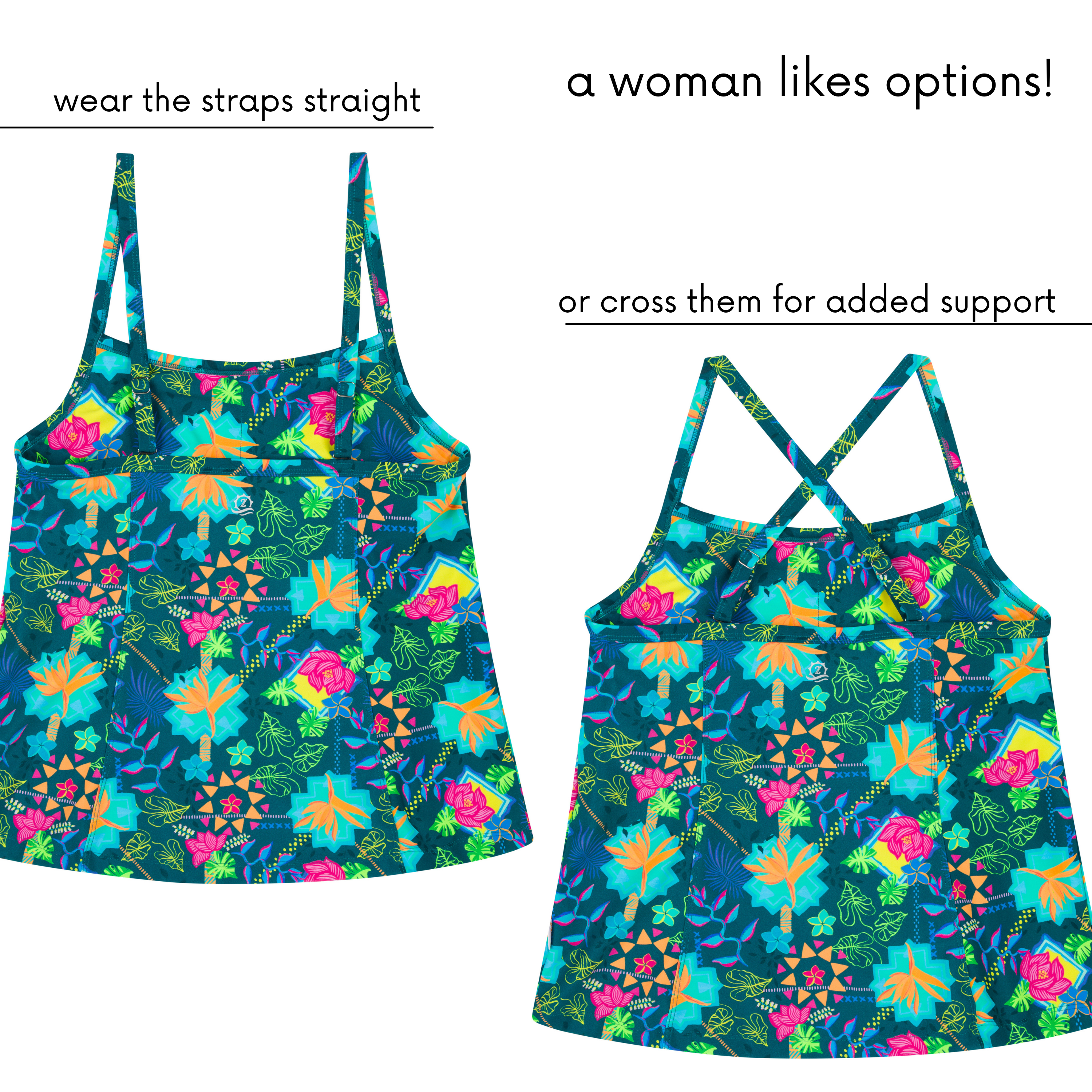 Women’s Strappy A-Line Tankini Top | “Summer Max"-SwimZip UPF 50+ Sun Protective Swimwear & UV Zipper Rash Guards-pos7