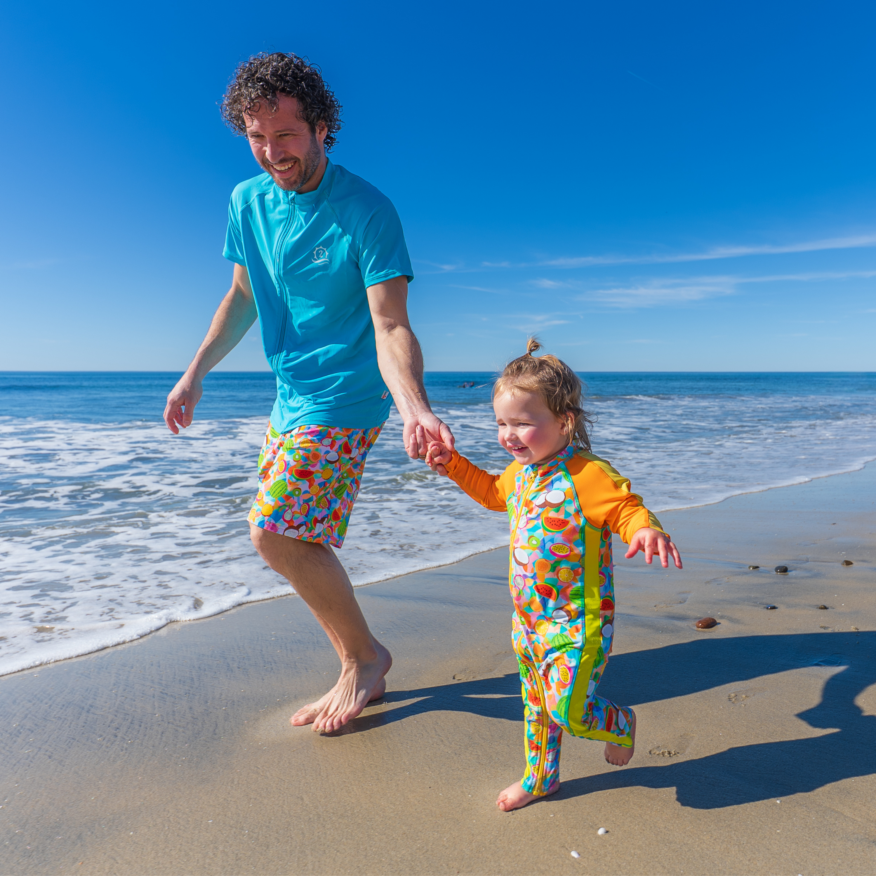 Sunsuit - Long Sleeve Romper Swimsuit | "Fruit Salad"-SwimZip UPF 50+ Sun Protective Swimwear & UV Zipper Rash Guards-pos7