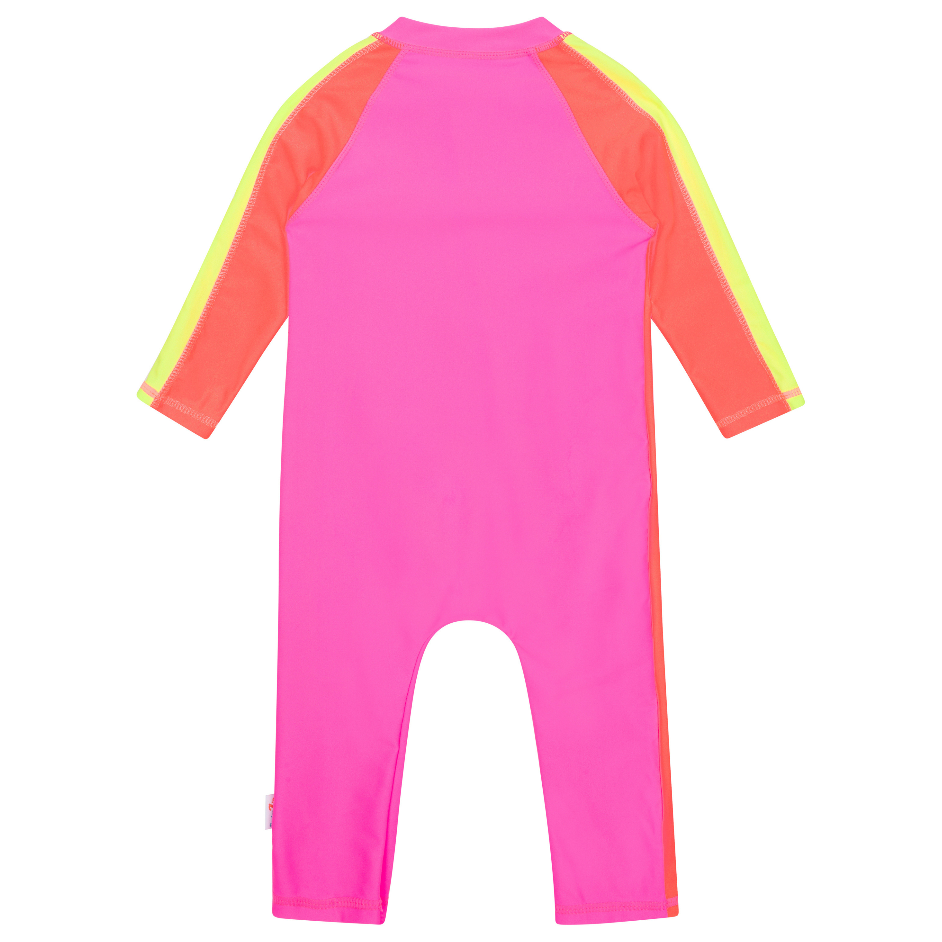 Sunsuit - Long Sleeve Romper Swimsuit | "Neon Pink/Orange"-SwimZip UPF 50+ Sun Protective Swimwear & UV Zipper Rash Guards-pos13