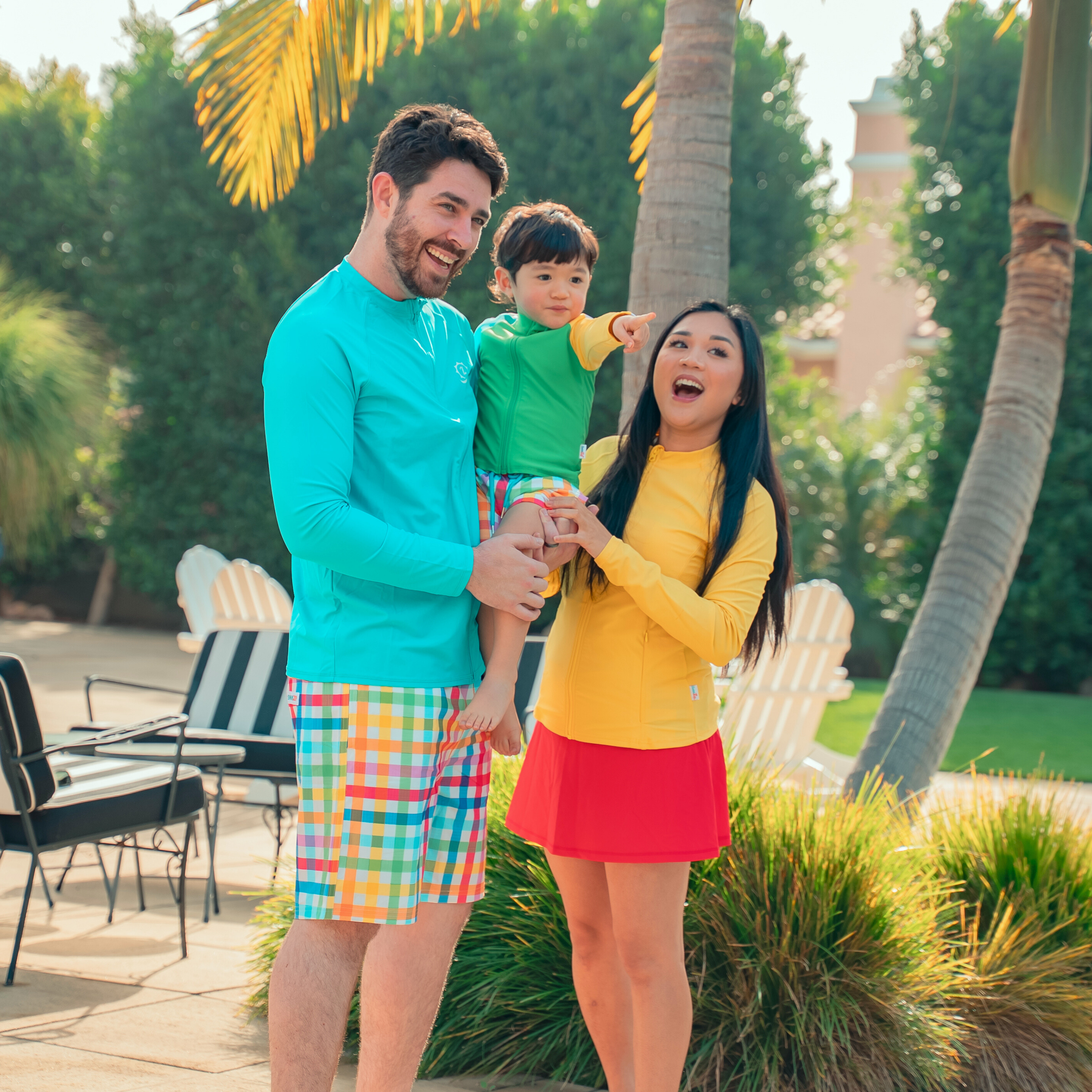 Boys Long Sleeve Zipper Rash Guard and Swim Trunk Set | "Picnic Party"-SwimZip UPF 50+ Sun Protective Swimwear & UV Zipper Rash Guards-pos8