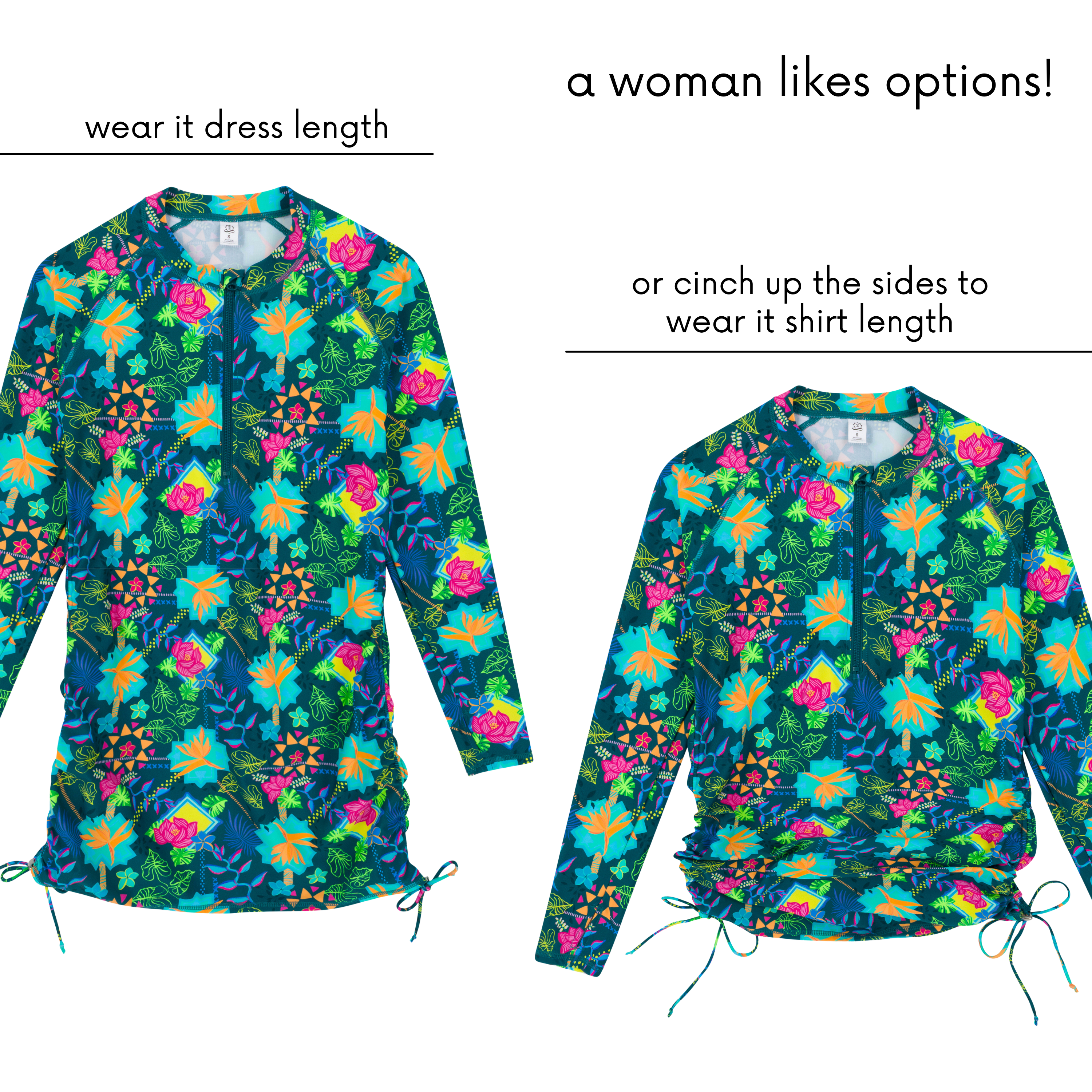 Women's Half Zip Swim Dress Cover Up | "Summer Max"-SwimZip UPF 50+ Sun Protective Swimwear & UV Zipper Rash Guards-pos6
