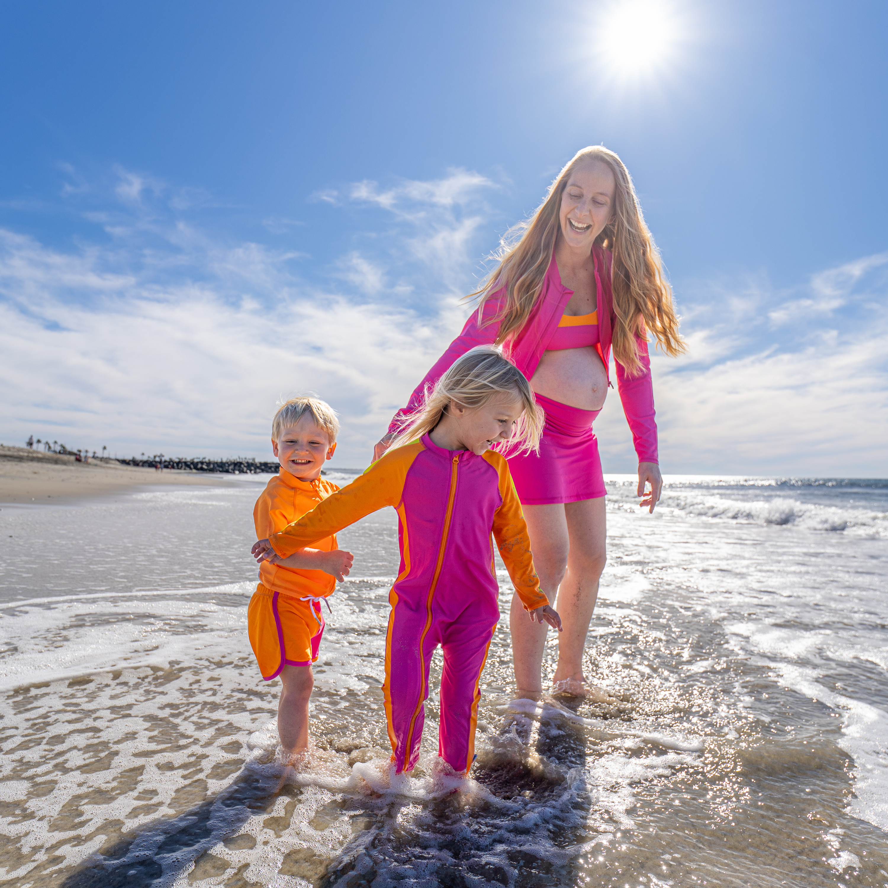 Women's Long Sleeve Crop Rash Guard | “Manic Magenta"-SwimZip UPF 50+ Sun Protective Swimwear & UV Zipper Rash Guards-pos3