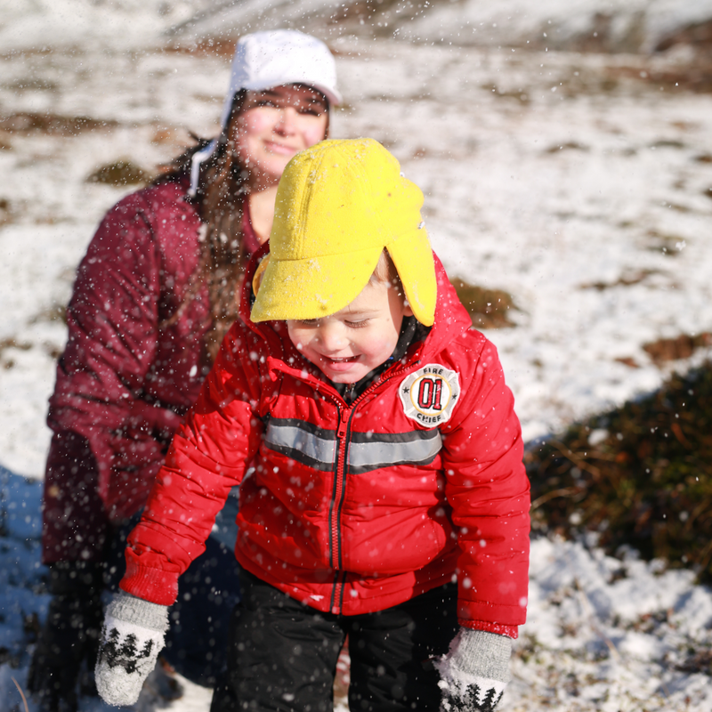 Kids Frosty Fleece Winter Flap Hat - Radiant Yellow-SwimZip UPF 50+ Sun Protective Swimwear & UV Zipper Rash Guards-pos6
