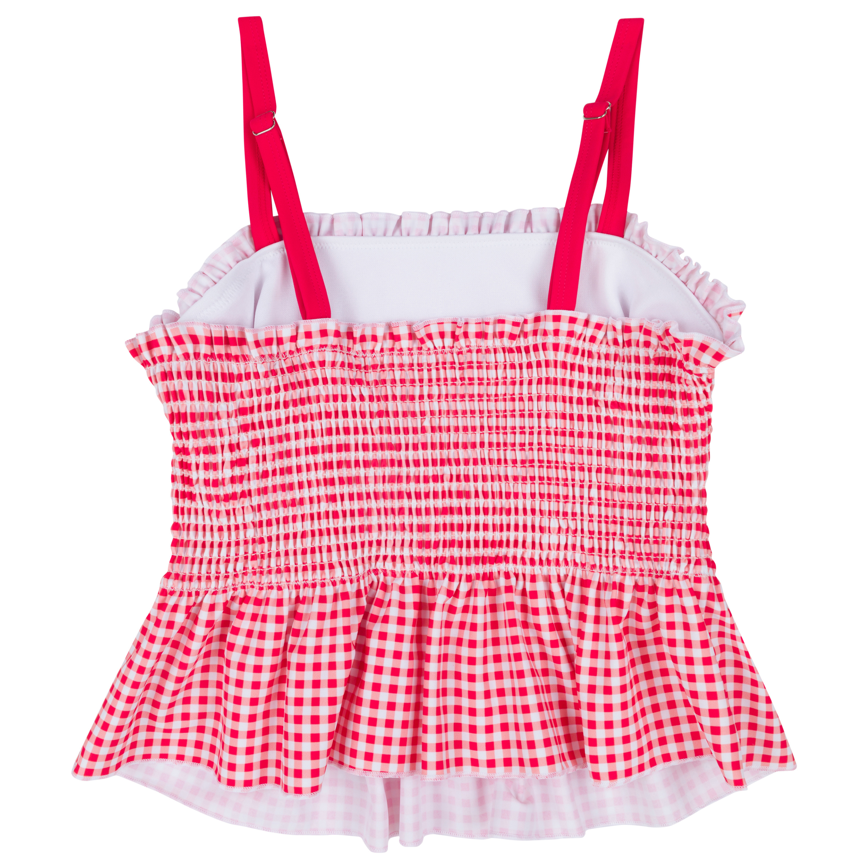 Women’s Smocked Tankini Top | “Red Gingham"-SwimZip UPF 50+ Sun Protective Swimwear & UV Zipper Rash Guards-pos13
