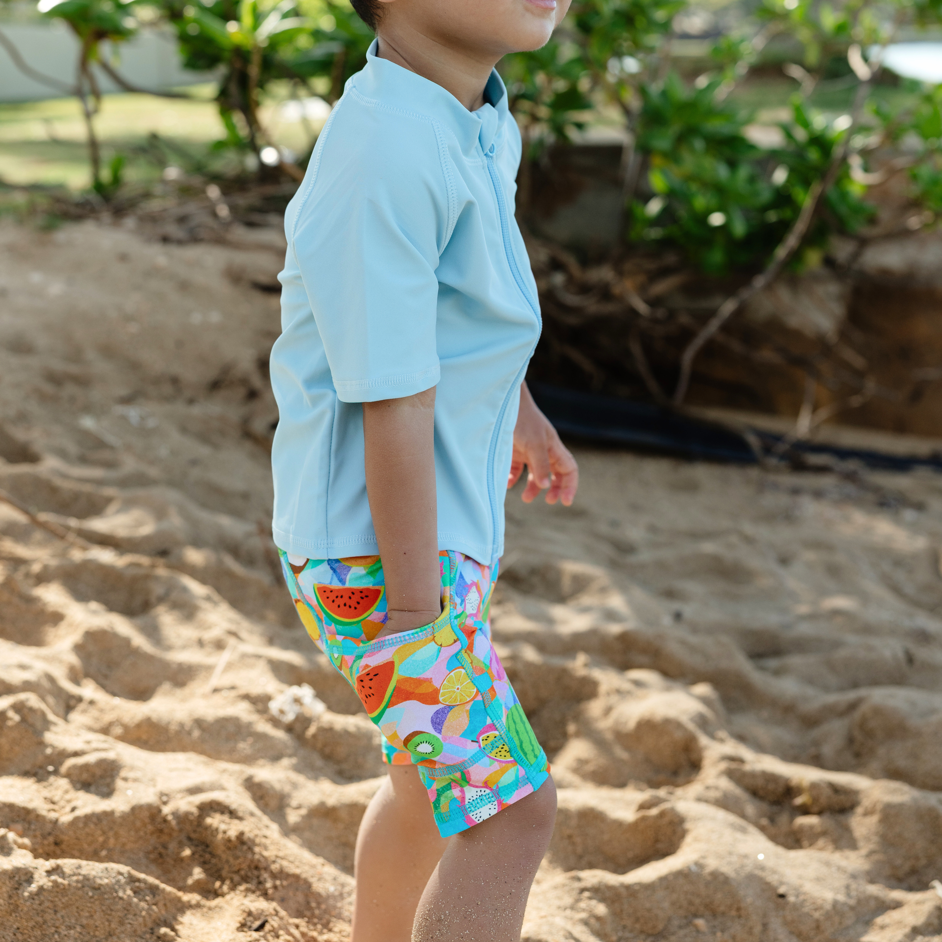 Kids Jammers Swim Shorts | "Fruit Salad"-SwimZip UPF 50+ Sun Protective Swimwear & UV Zipper Rash Guards-pos7