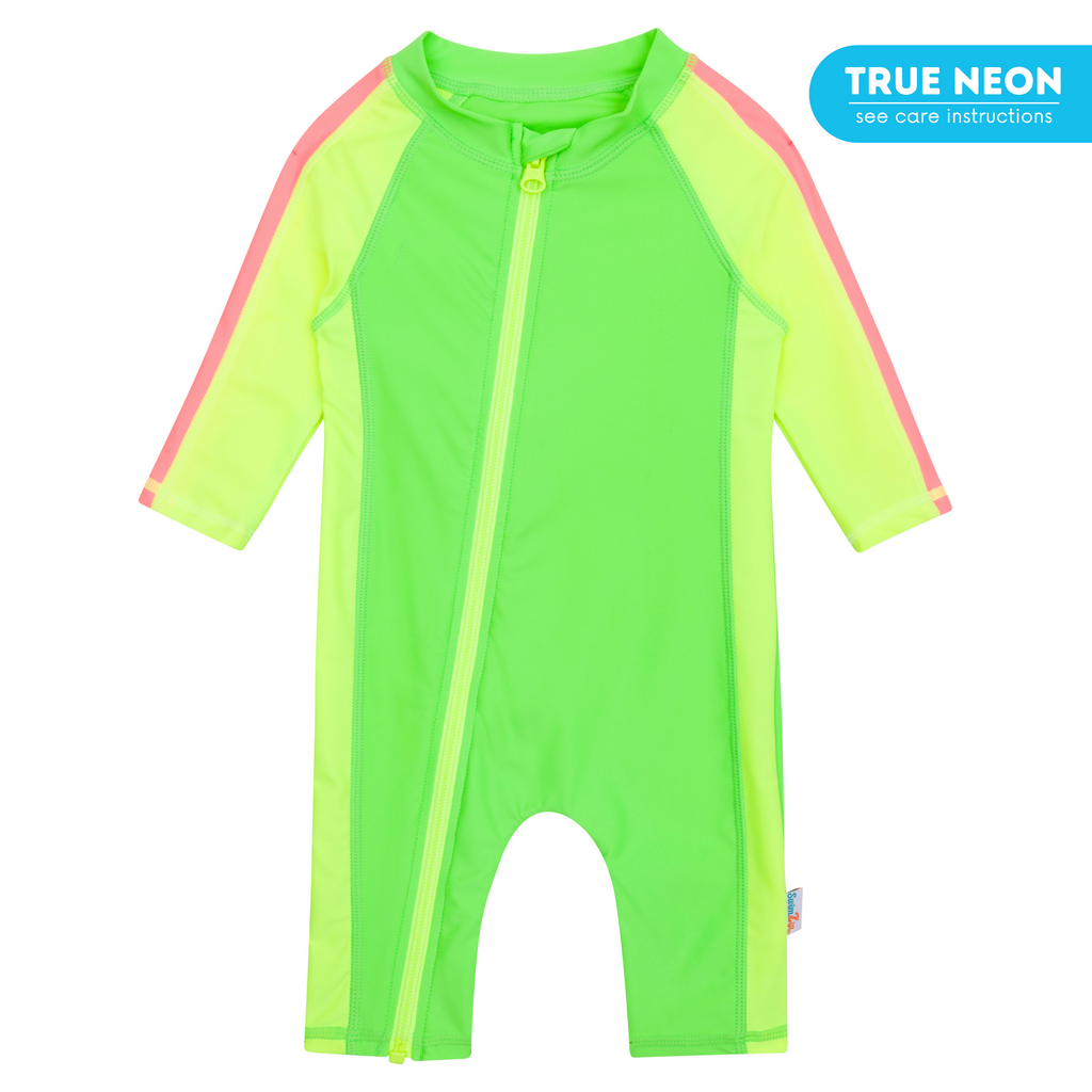 Bright neon colored shops swimsuits