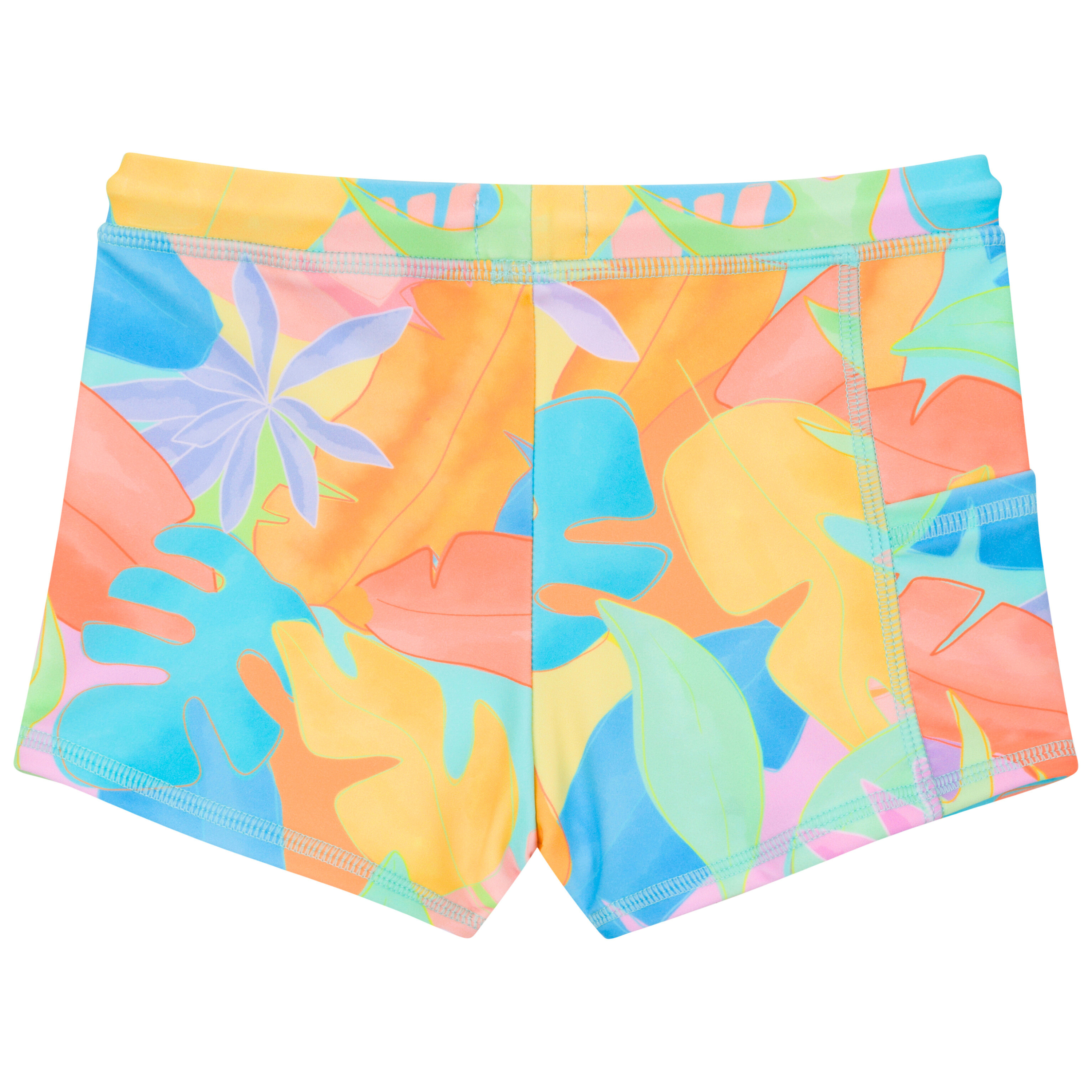 Kids Euro Swim Shorties | "Vibrant Vacay"-SwimZip UPF 50+ Sun Protective Swimwear & UV Zipper Rash Guards-pos4