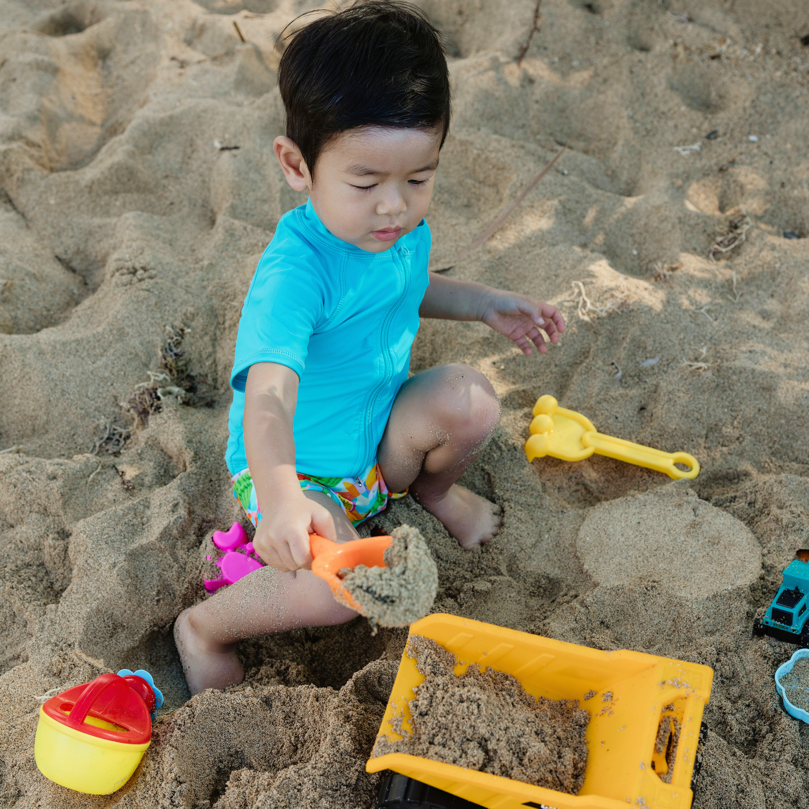 Kids Euro Swim Shorties | "Fruit Salad"-SwimZip UPF 50+ Sun Protective Swimwear & UV Zipper Rash Guards-pos8