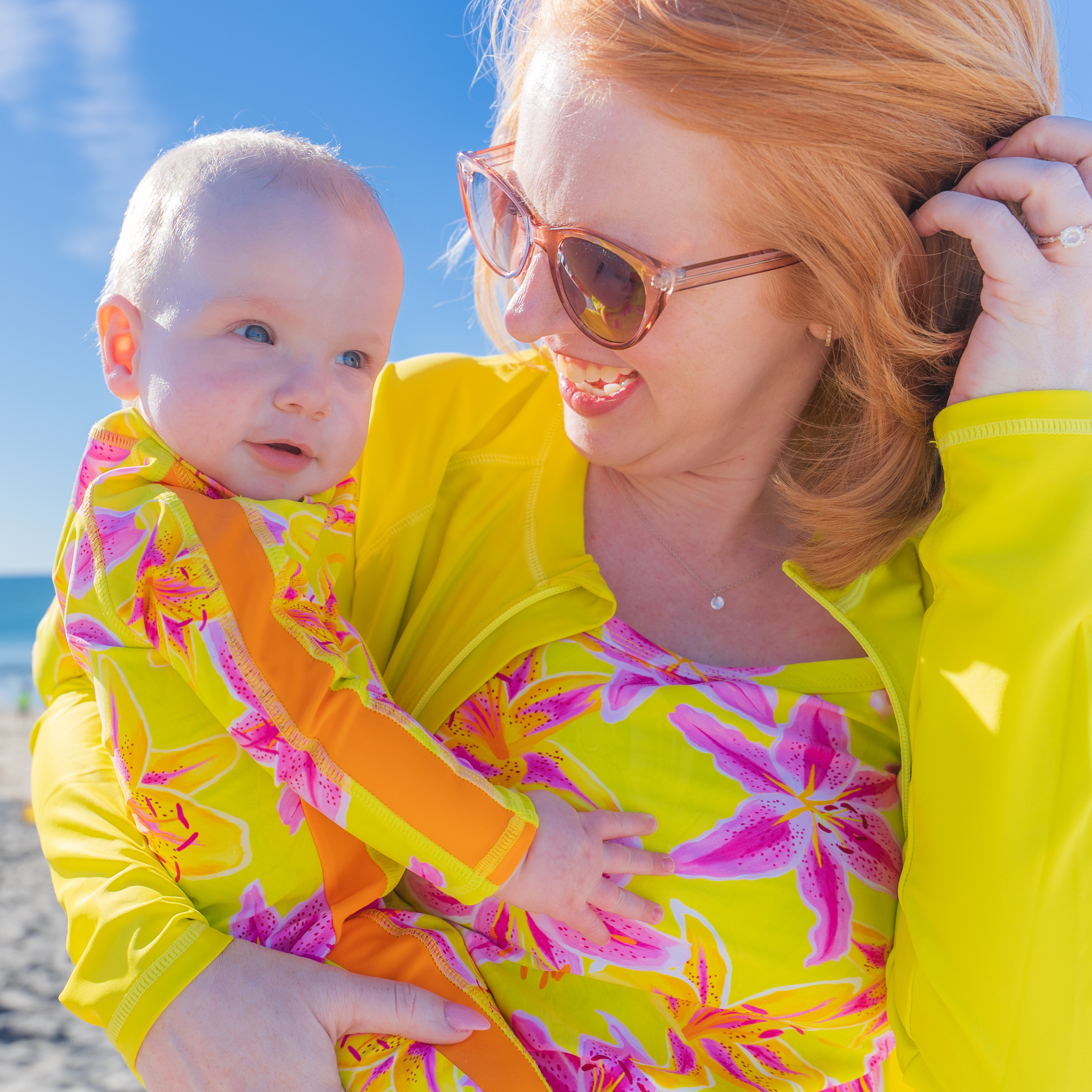 Sunsuit - Long Sleeve Romper Swimsuit | "Floral Takeover"-SwimZip UPF 50+ Sun Protective Swimwear & UV Zipper Rash Guards-pos8
