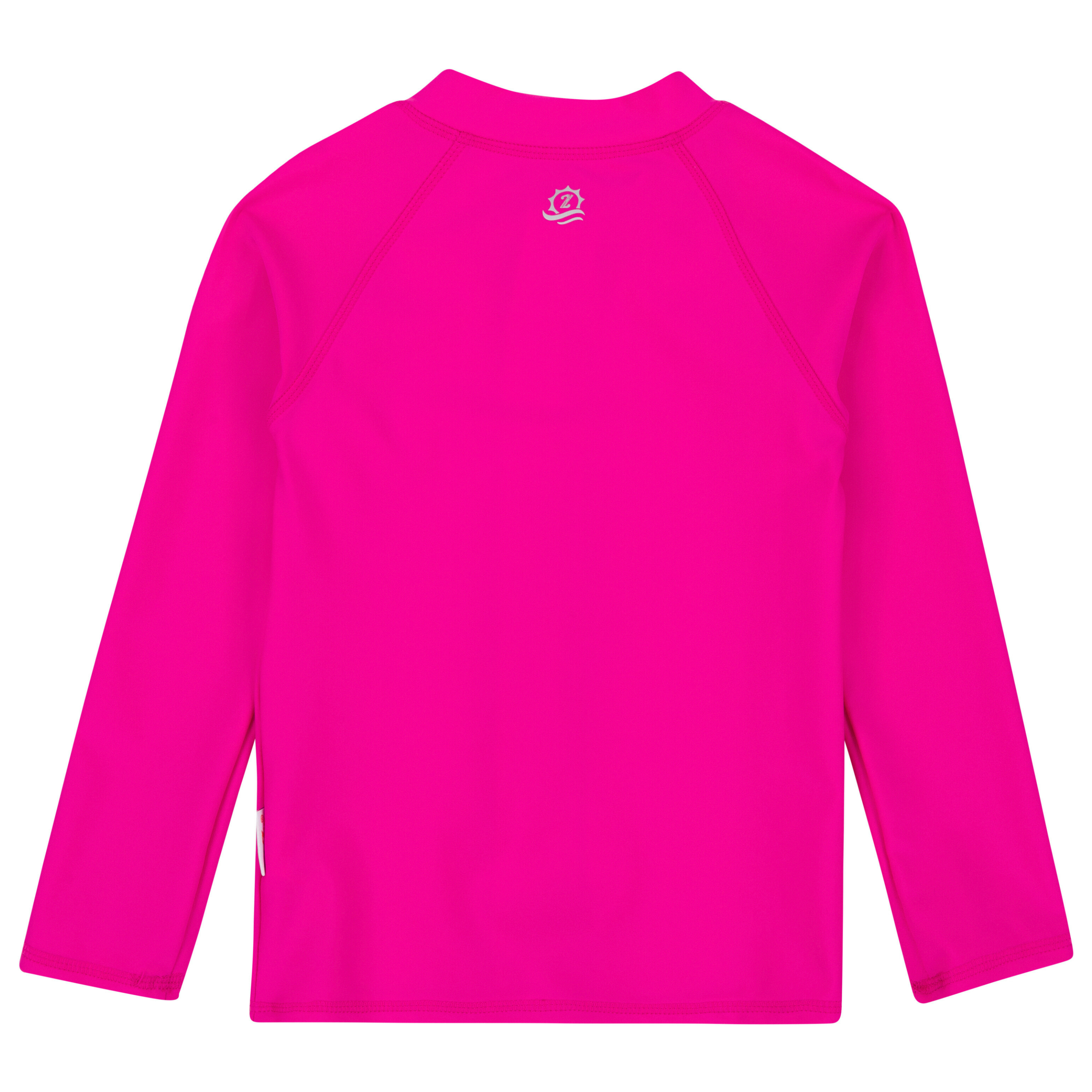 Kids UPF 50+ Long Sleeve Zipper Rash Guard Swim Shirt | "Manic Magenta"-SwimZip UPF 50+ Sun Protective Swimwear & UV Zipper Rash Guards-pos8