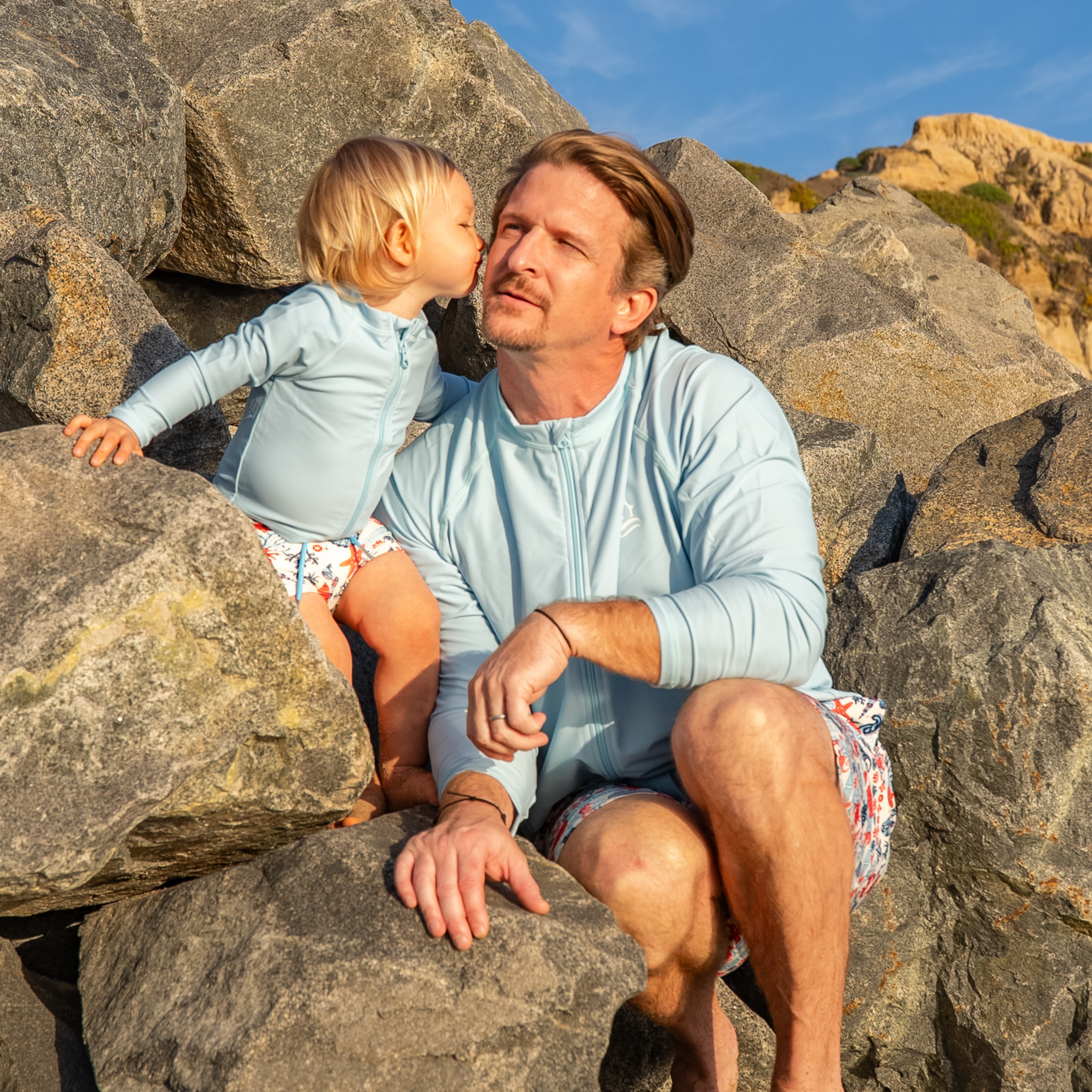 Kids Euro Swim Shorties | "Marina"-SwimZip UPF 50+ Sun Protective Swimwear & UV Zipper Rash Guards-pos7