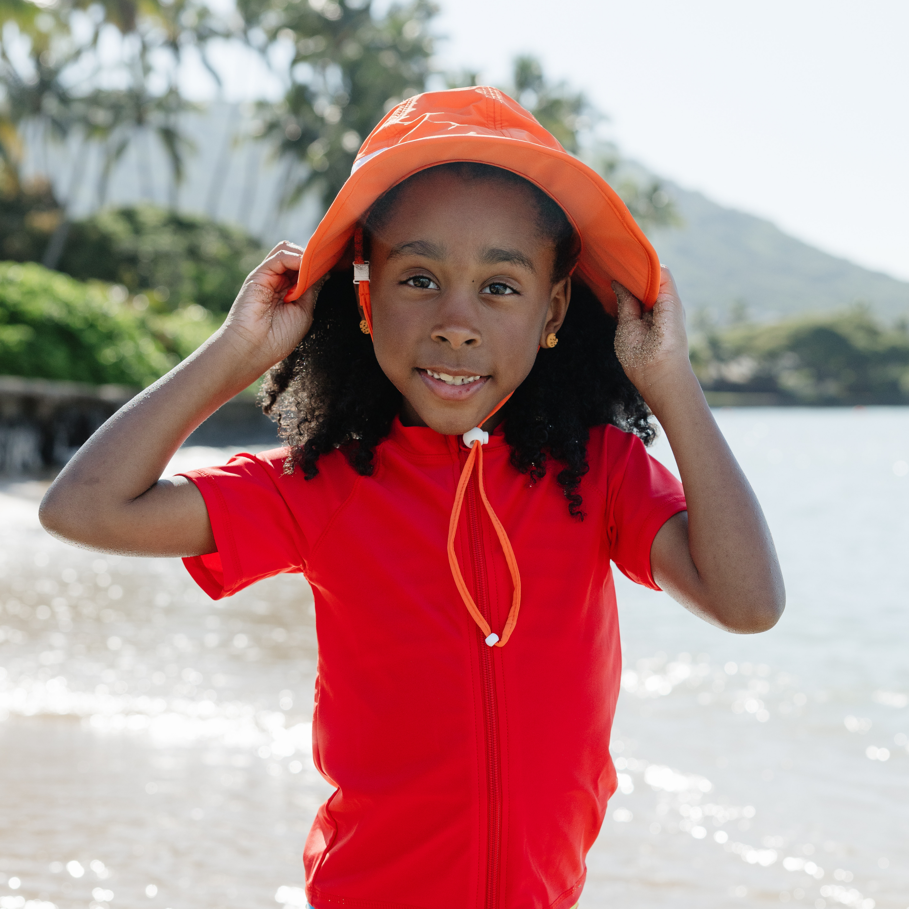 SwimZip Kid's Wide Brim Sun Hat - UPF 50+ Sun Protection - Orange SwimZip Kid's Wide Brim Sun Hat - UPF 50+ Sun Protection - Orange