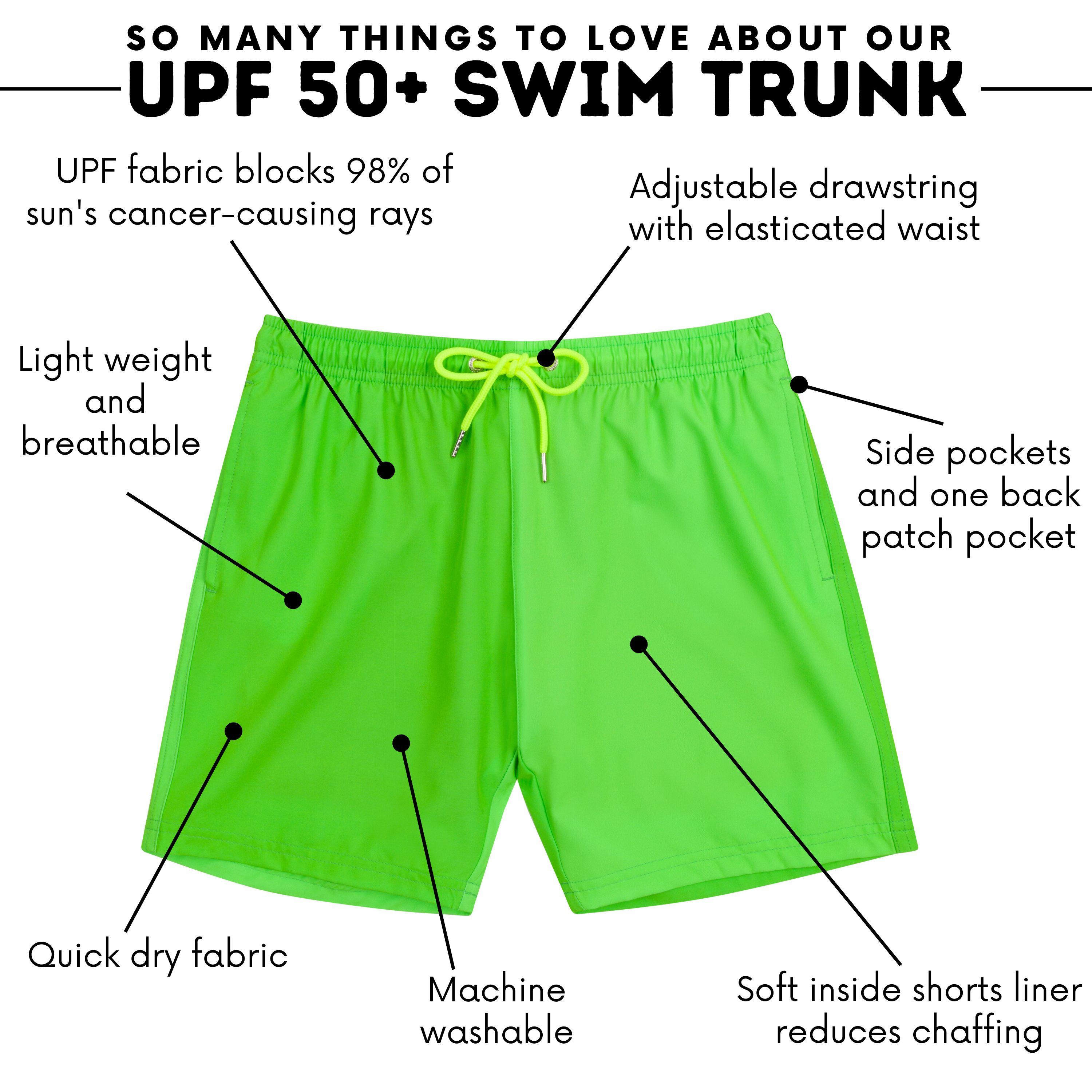 Boys Swim Trunks Boxer Brief Liner (sizes 6-14) | “Neon Green"-SwimZip UPF 50+ Sun Protective Swimwear & UV Zipper Rash Guards-pos4