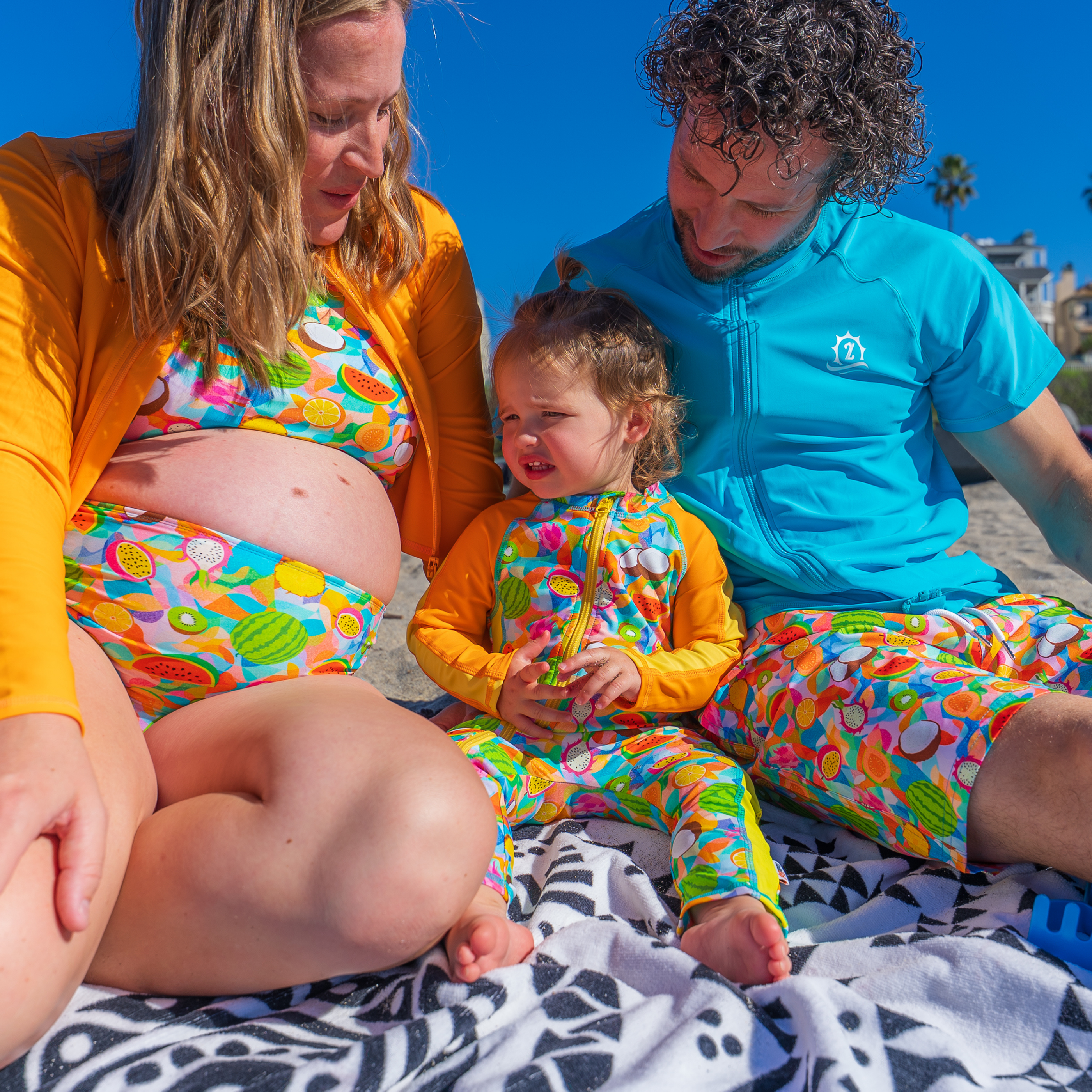 Sunsuit - Long Sleeve Romper Swimsuit | "Fruit Salad"-SwimZip UPF 50+ Sun Protective Swimwear & UV Zipper Rash Guards-pos9