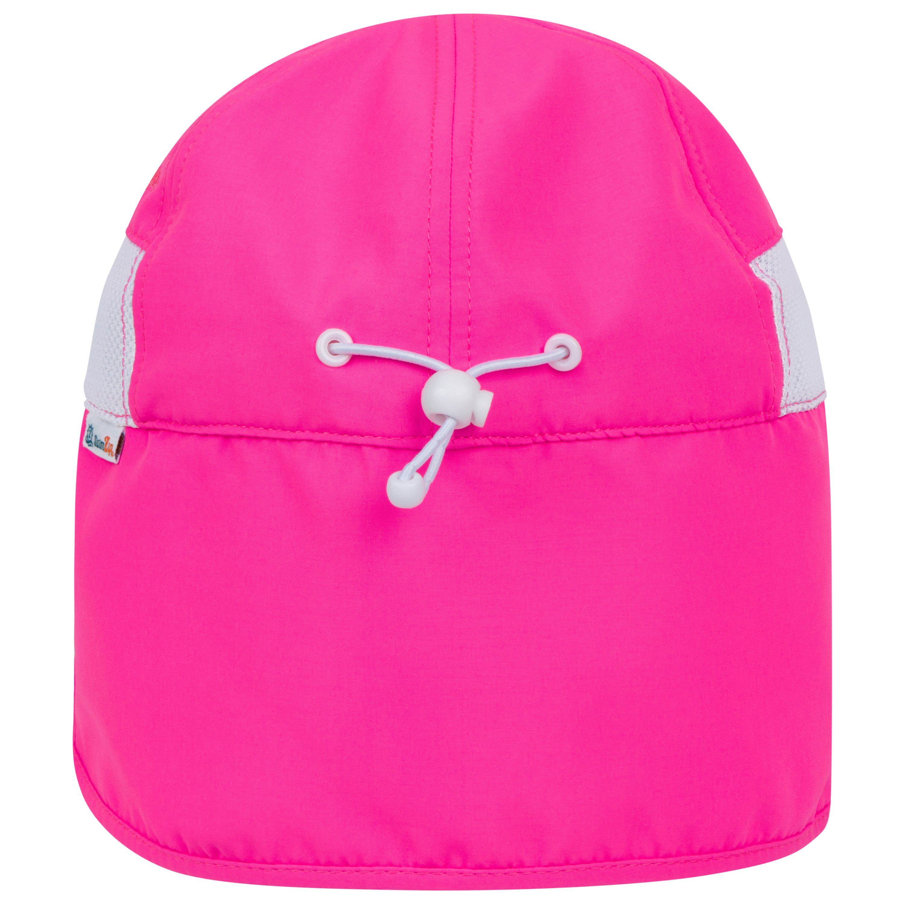 Kids Flap Hat | Neon Shocking Pink-SwimZip UPF 50+ Sun Protective Swimwear & UV Zipper Rash Guards-pos11