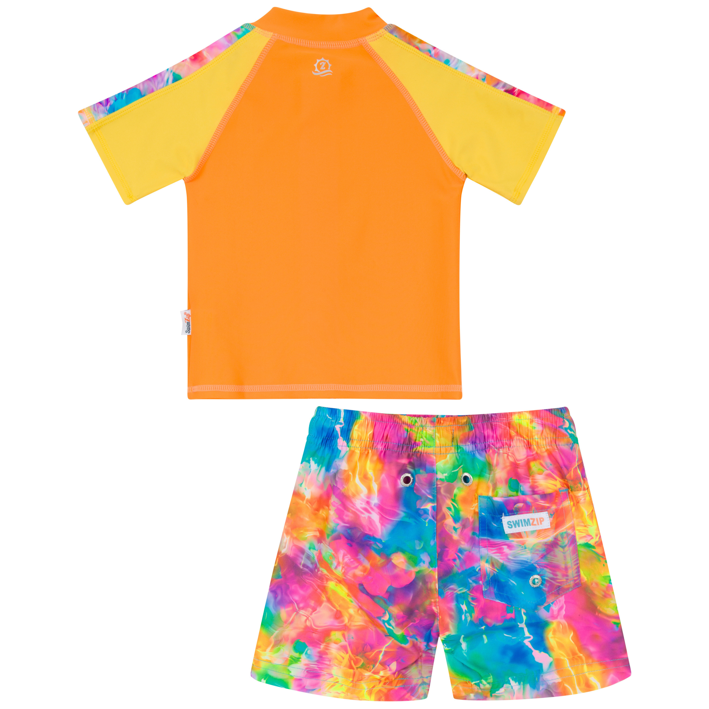 Boys Short Sleeve Zipper Rash Guard and Swim Trunk Set | "Impressions"-SwimZip UPF 50+ Sun Protective Swimwear & UV Zipper Rash Guards-pos10