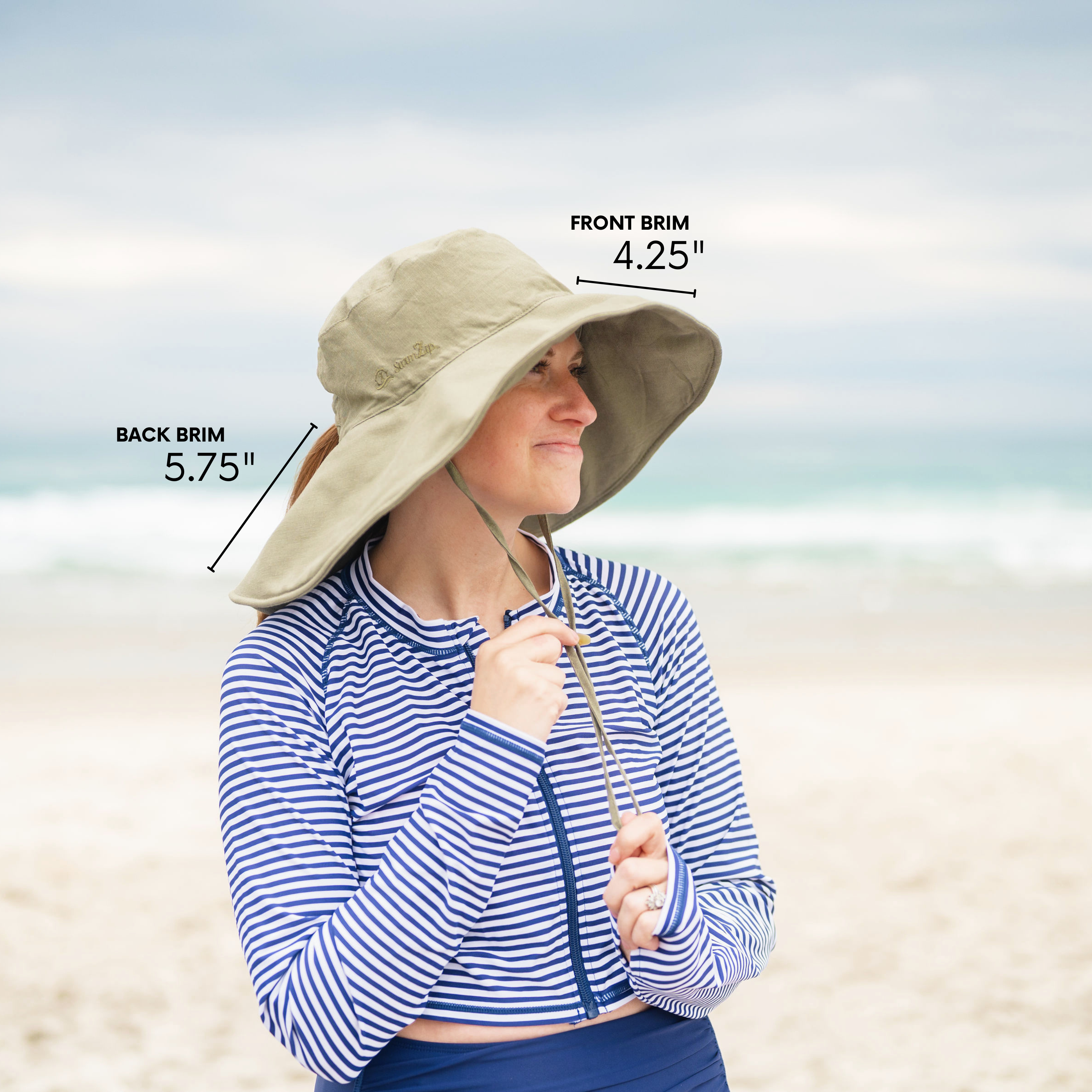 Women's Ultra Wide Brim Sun Hat | Moss-SwimZip UPF 50+ Sun Protective Swimwear & UV Zipper Rash Guards-pos3