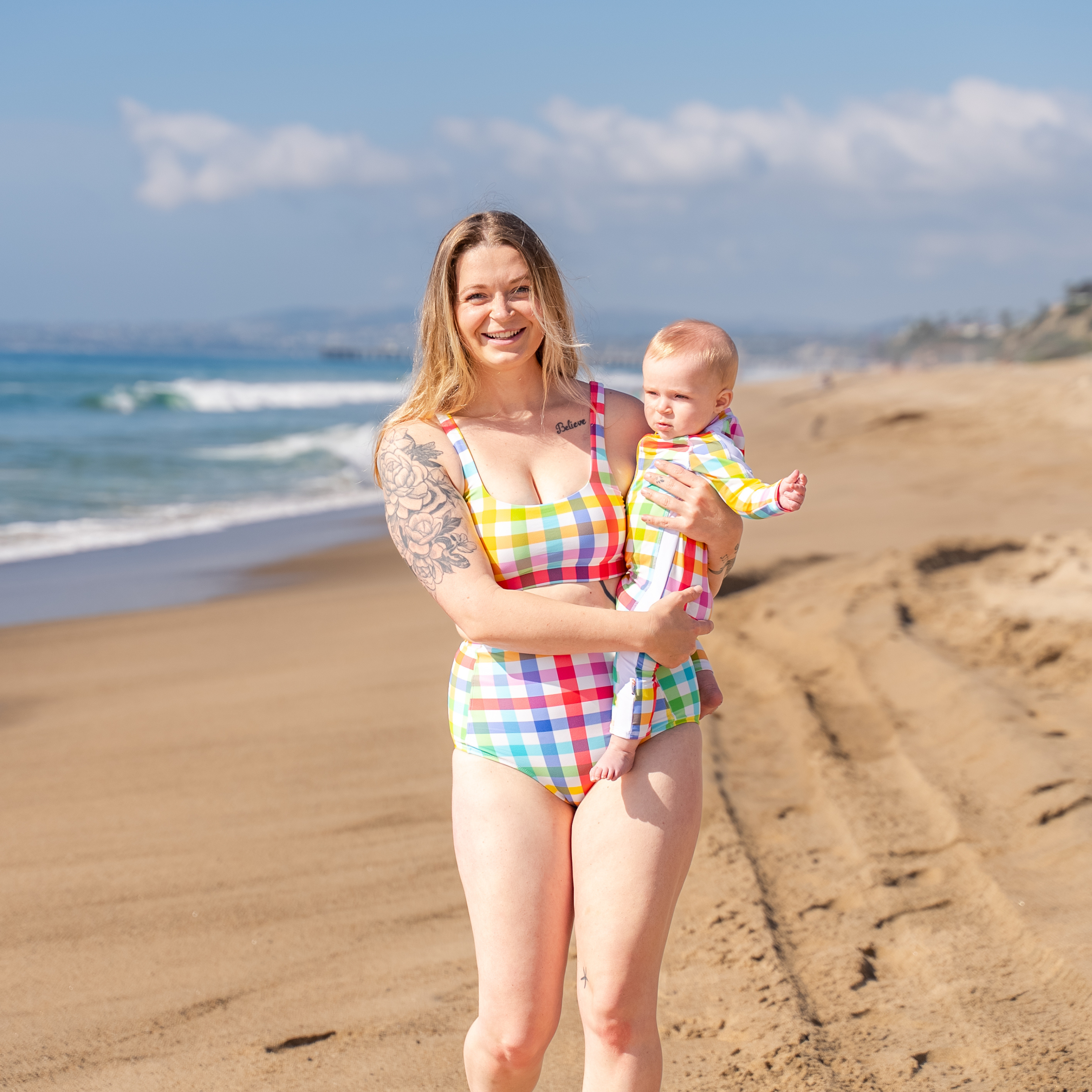 Women's Scoop Neck Bikini Top | "Picnic Party"-SwimZip UPF 50+ Sun Protective Swimwear & UV Zipper Rash Guards-pos7