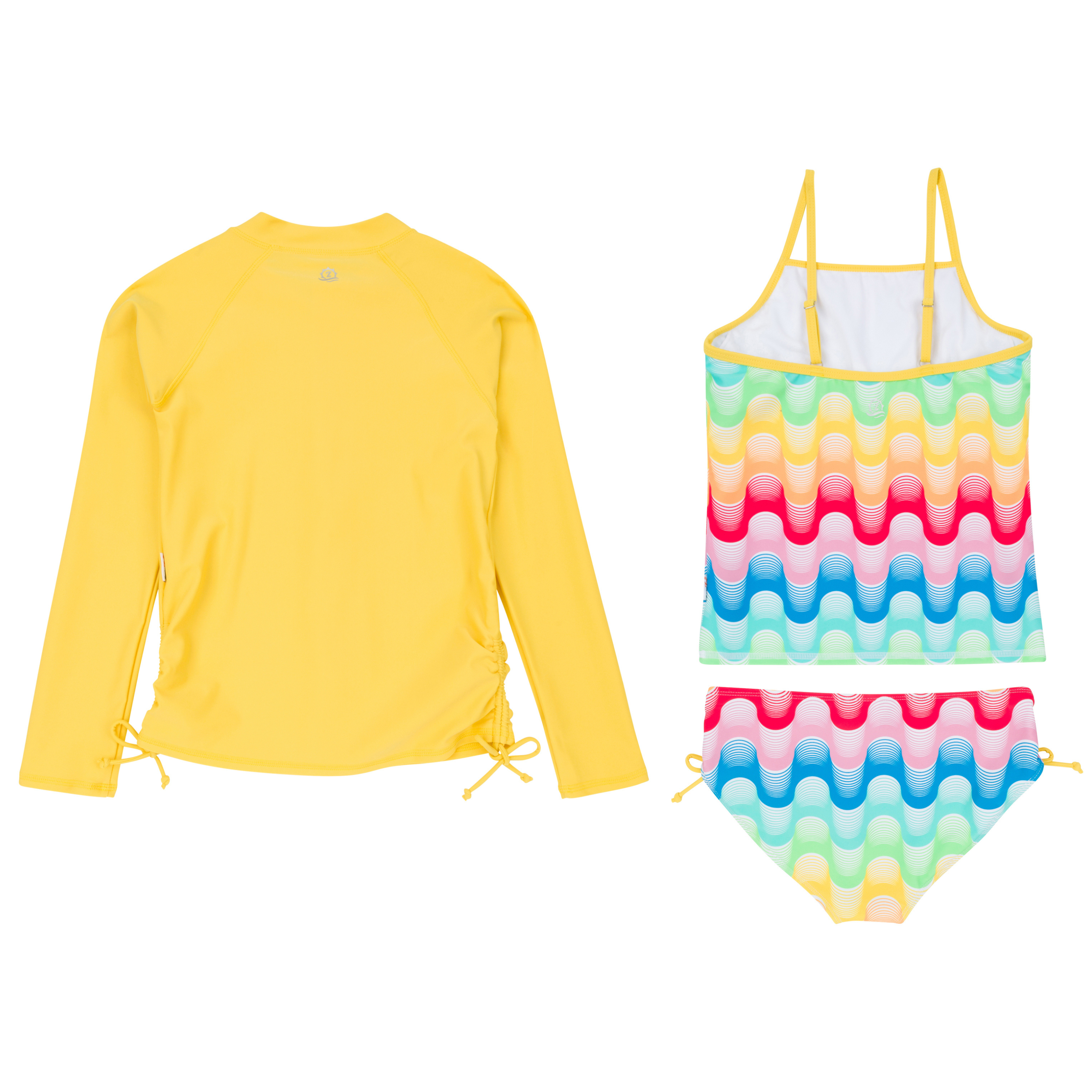 Girls Long Sleeve Rash Guard + Tankini Bikini Set (3 Piece) | "Surf's Up"-SwimZip UPF 50+ Sun Protective Swimwear & UV Zipper Rash Guards-pos13