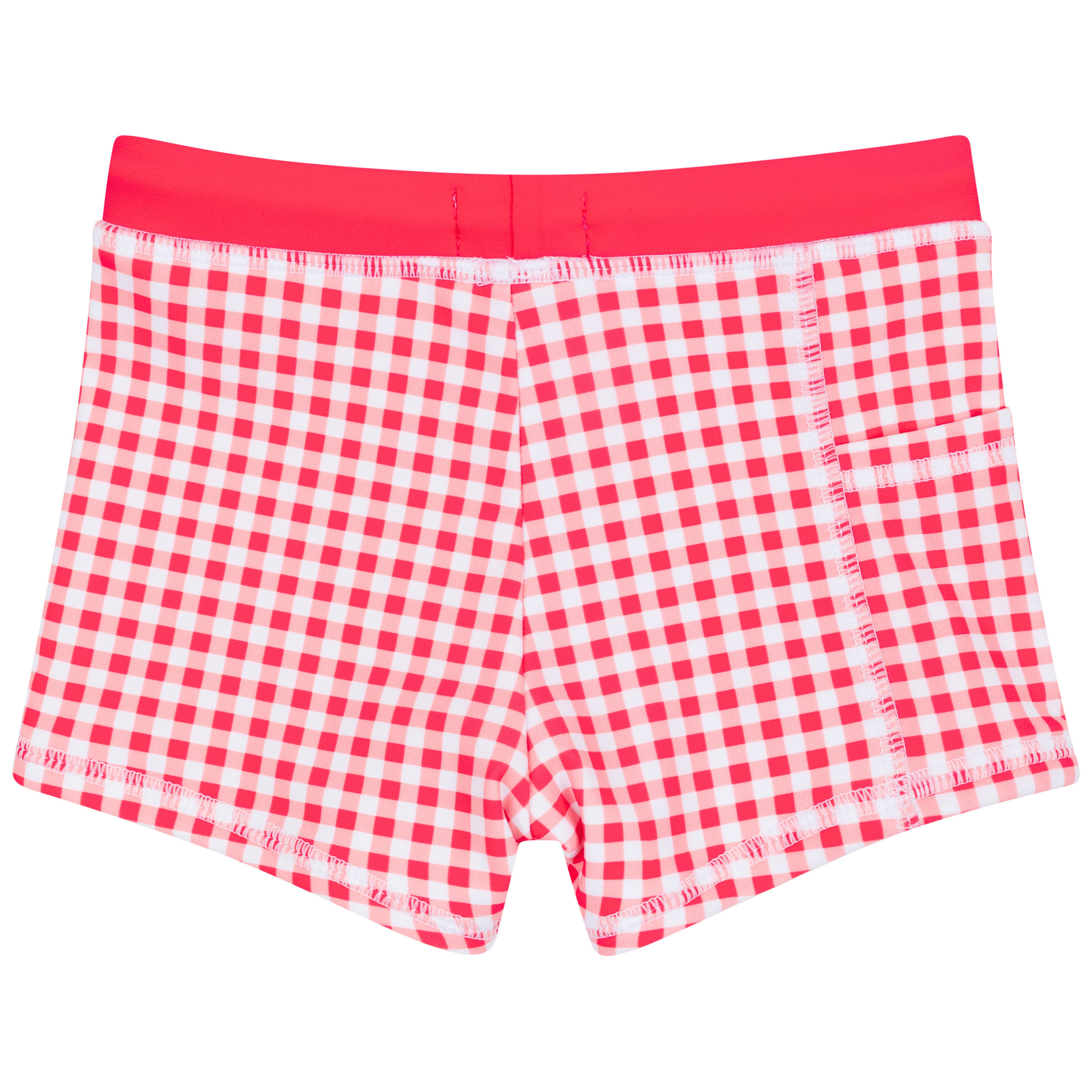Kids Euro Swim Shorties | "Red Gingham"-SwimZip UPF 50+ Sun Protective Swimwear & UV Zipper Rash Guards-pos9