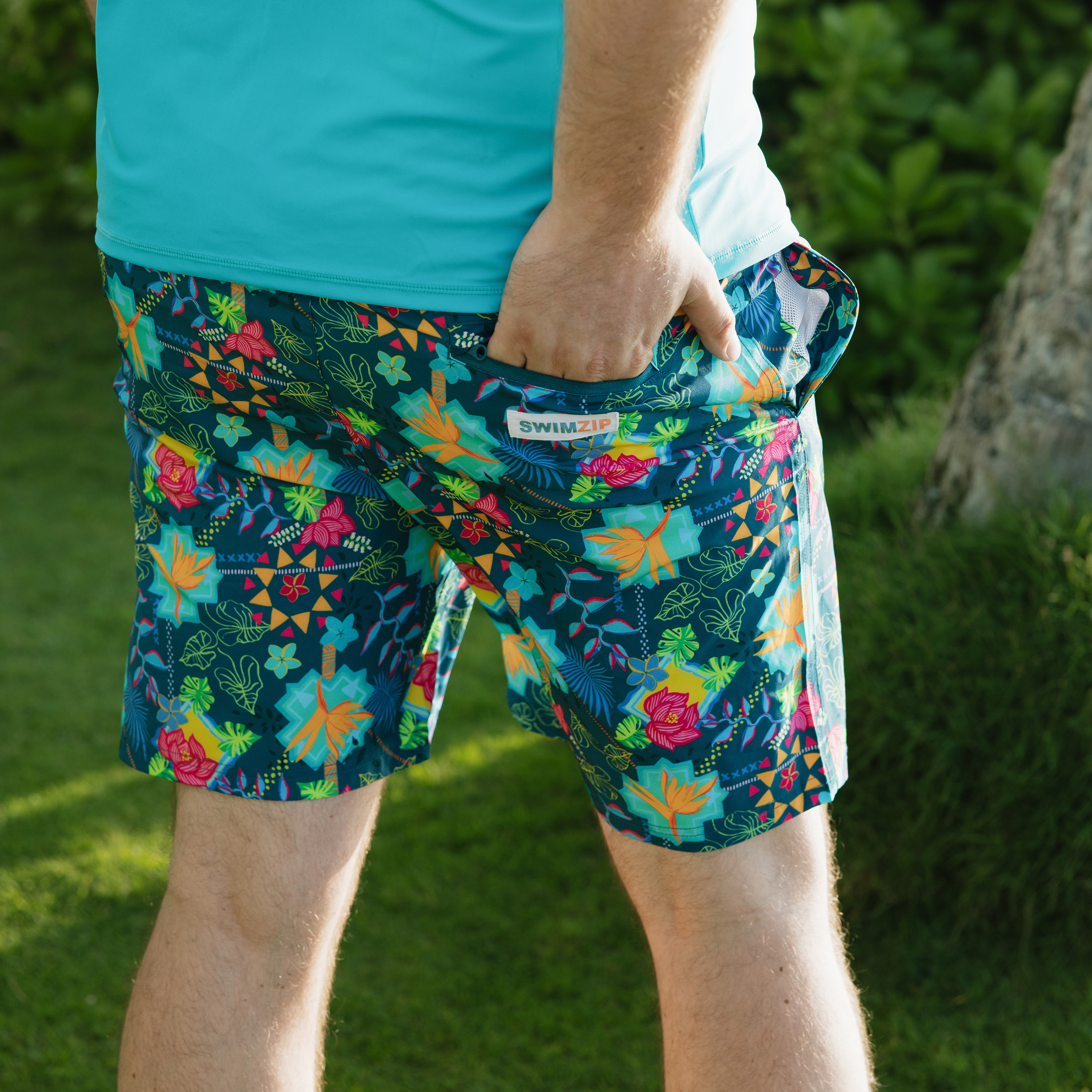 Men's 8" Swim Trunks Boxer Brief Liner | "Summer Max"-SwimZip UPF 50+ Sun Protective Swimwear & UV Zipper Rash Guards-pos12