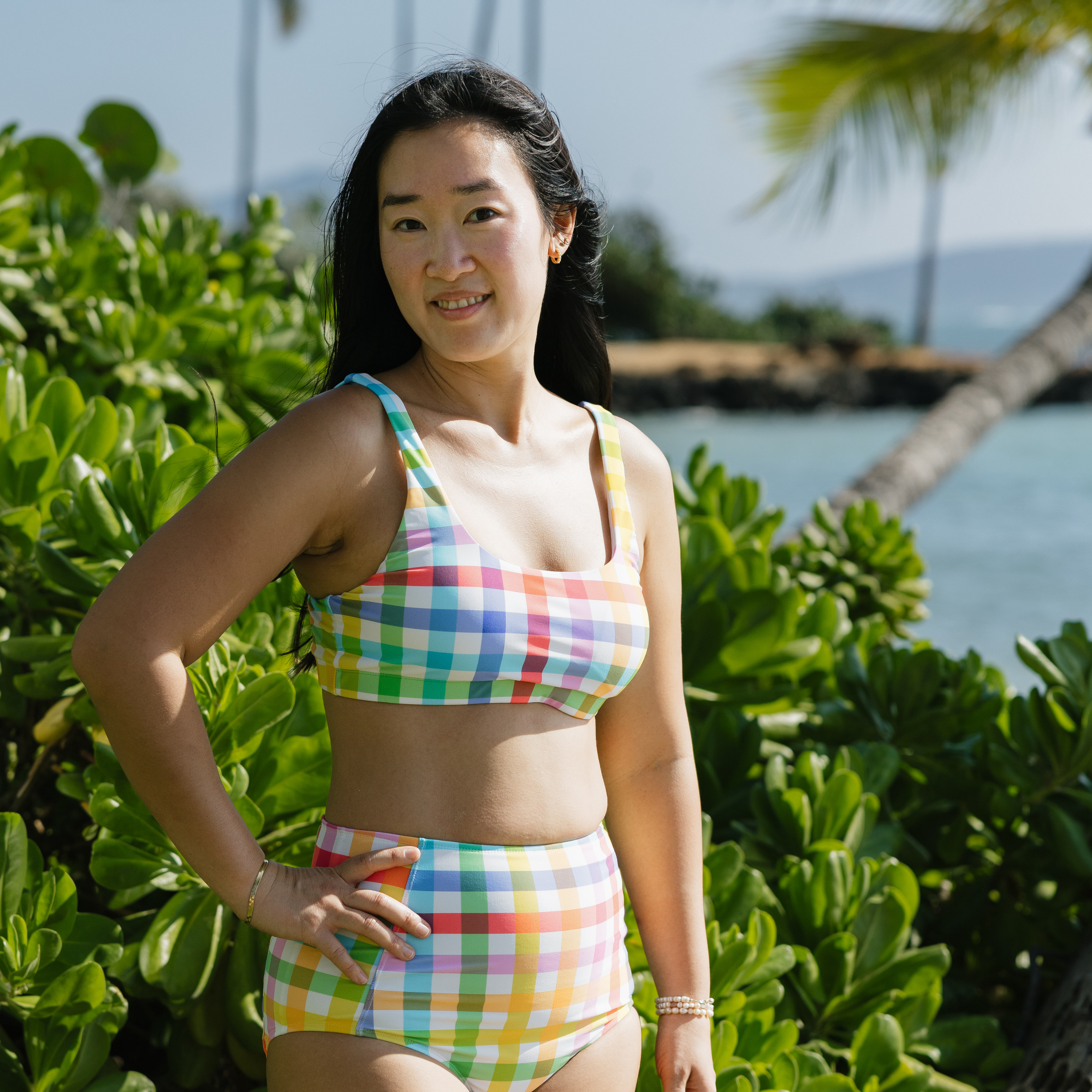 Women's Scoop Neck Bikini Top | "Picnic Party"-SwimZip UPF 50+ Sun Protective Swimwear & UV Zipper Rash Guards-pos8