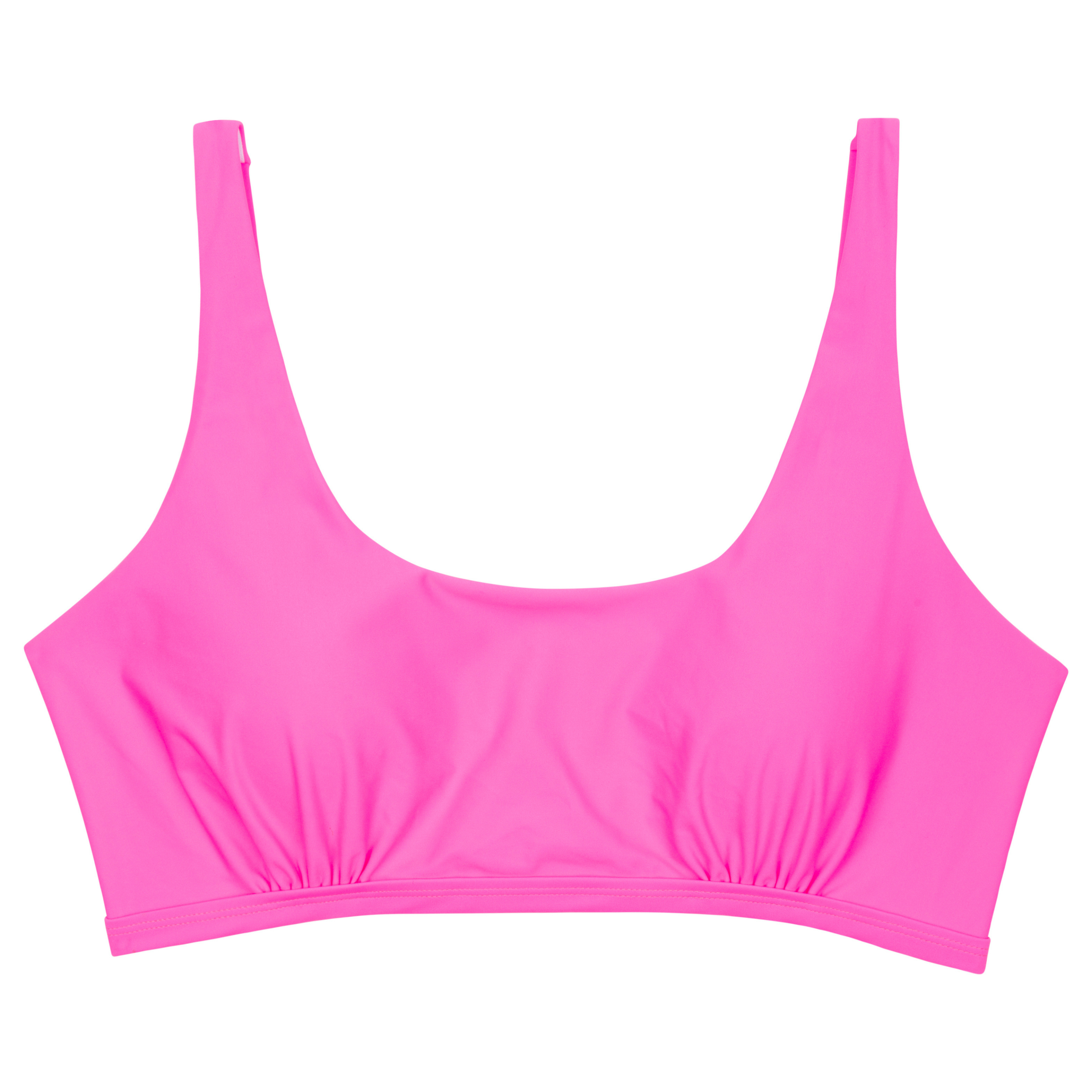 Women's Scoop Neck Bikini Top Plus Size | "Neon Pink"-1X-Neon Pink-SwimZip UPF 50+ Sun Protective Swimwear & UV Zipper Rash Guards-pos1