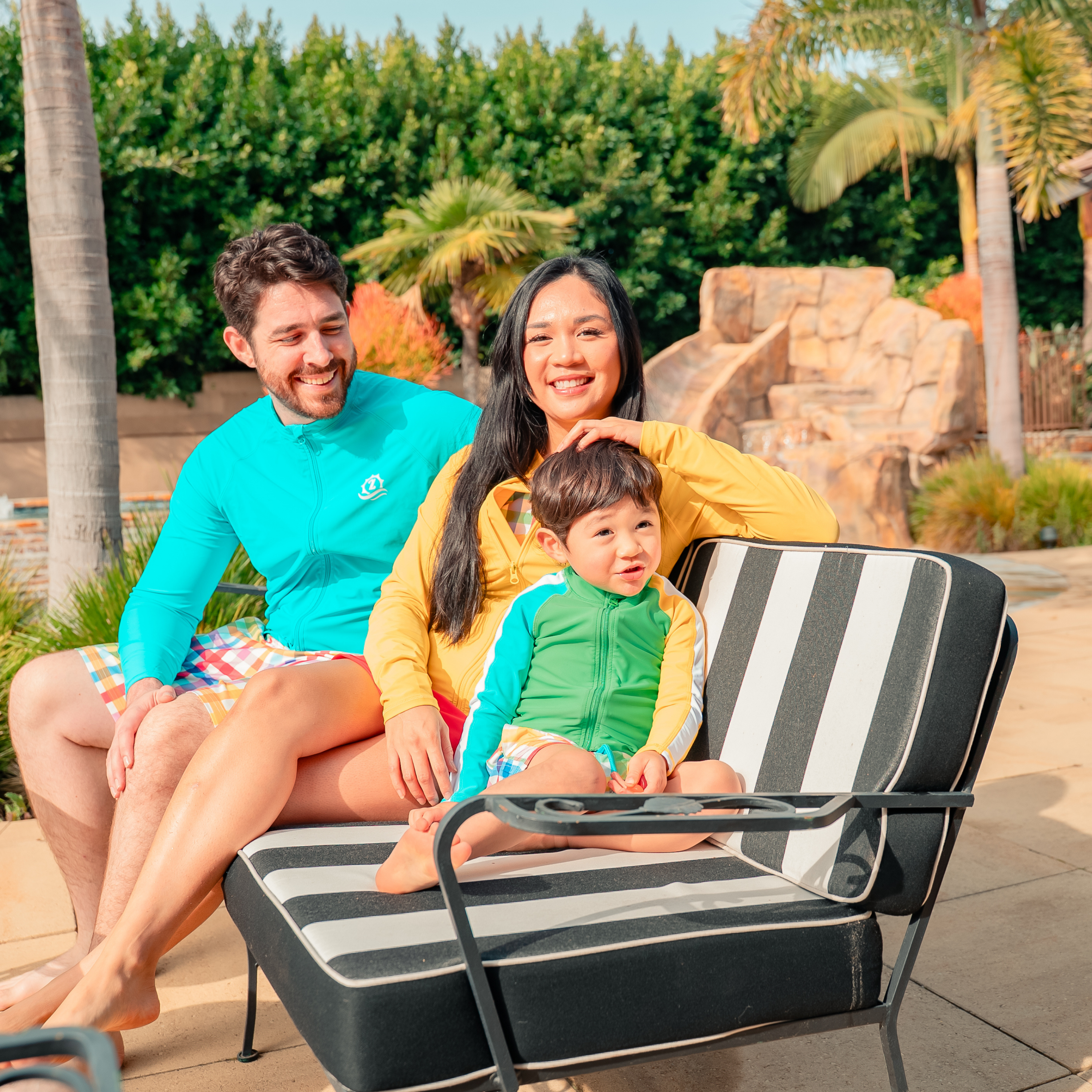 Boys Long Sleeve Zipper Rash Guard and Swim Trunk Set | "Picnic Party"-SwimZip UPF 50+ Sun Protective Swimwear & UV Zipper Rash Guards-pos9