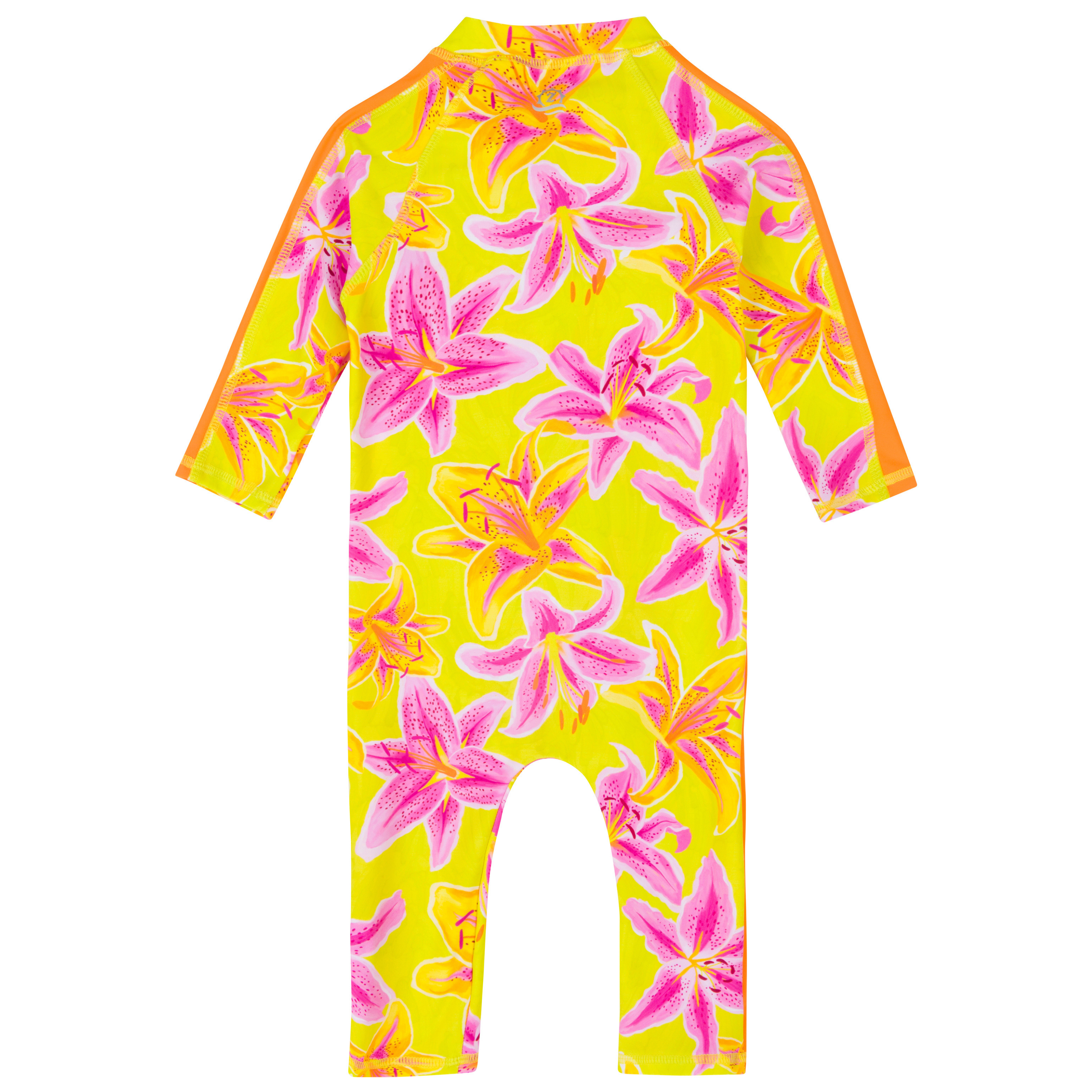 Sunsuit - Long Sleeve Romper Swimsuit | "Floral Takeover"-SwimZip UPF 50+ Sun Protective Swimwear & UV Zipper Rash Guards-pos10