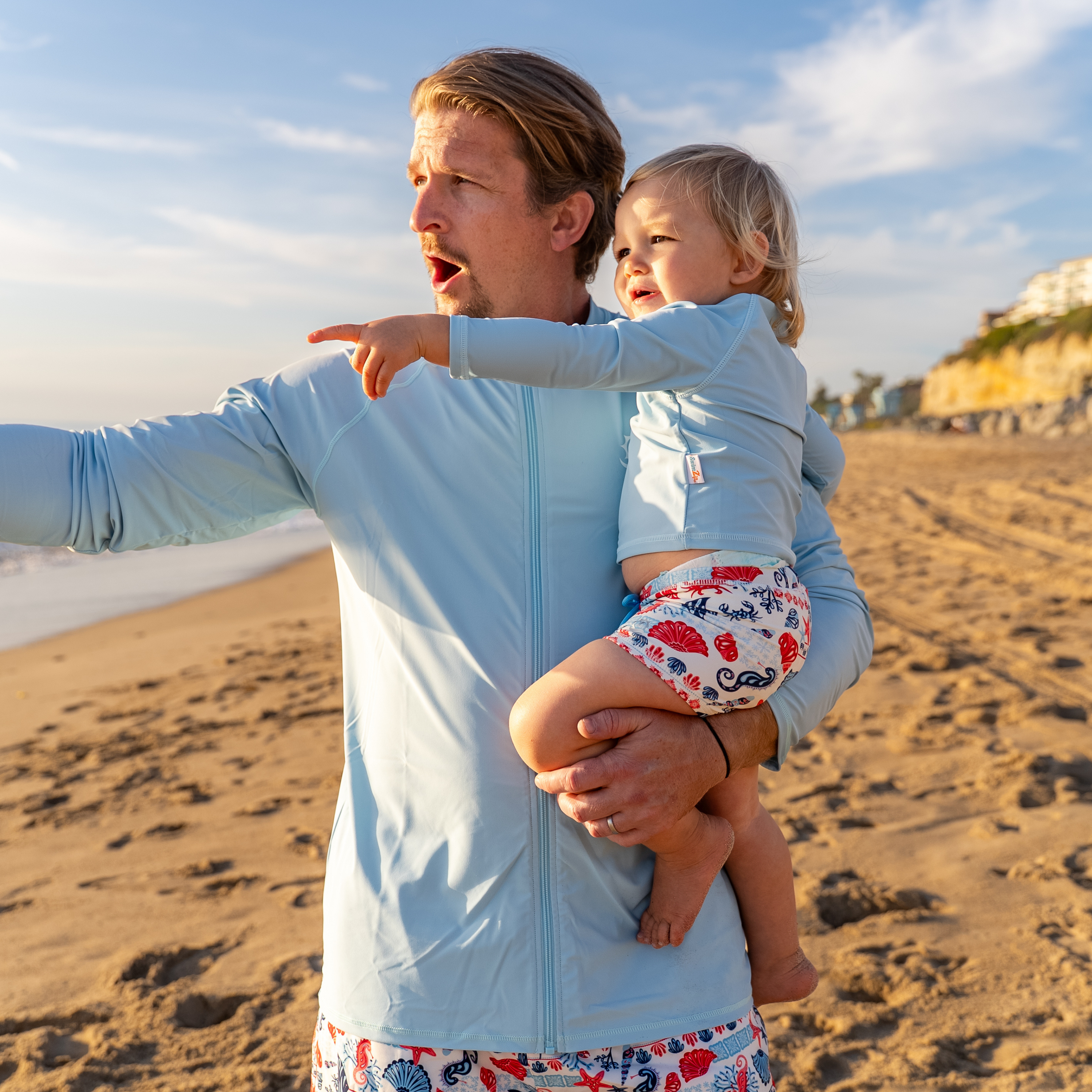 Kids Euro Swim Shorties | "Marina"-SwimZip UPF 50+ Sun Protective Swimwear & UV Zipper Rash Guards-pos10